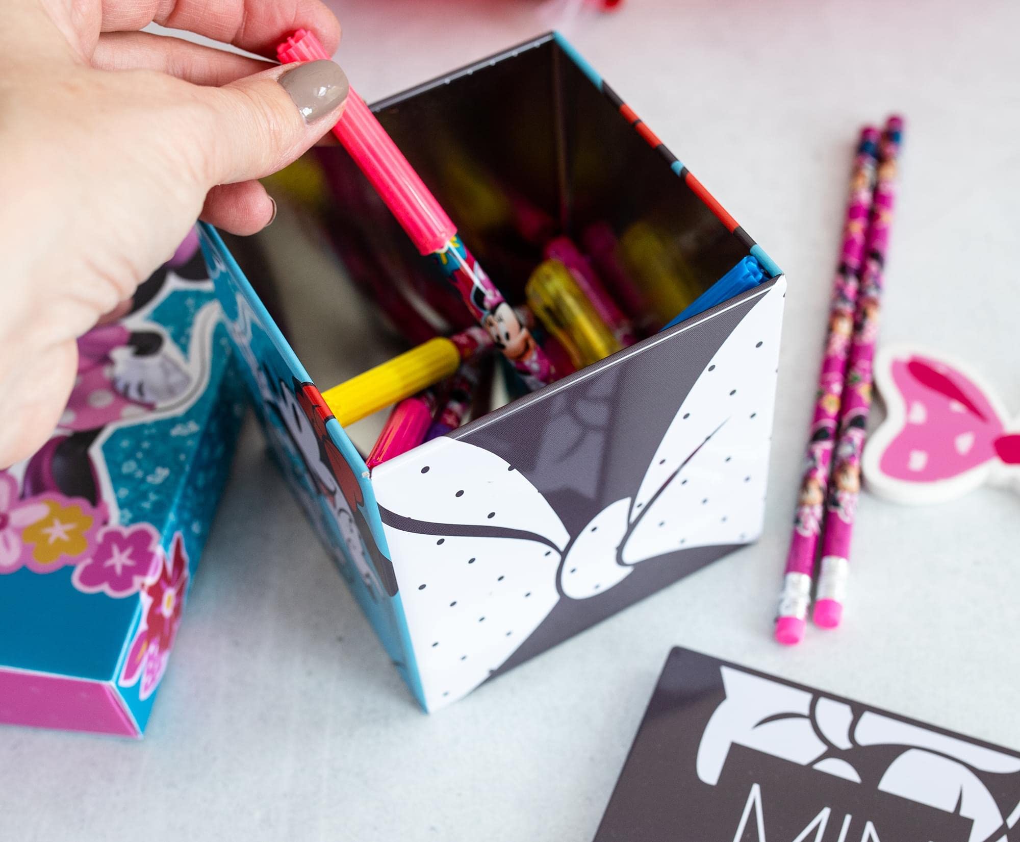 Disney Minnie Mouse 4-Inch Tin Storage Box with Lid | Cute Organizer Cube for Home, Playroom & Closet | Perfect for Collectibles, Toys & Home Decor Accessories | Great Gift for Disney Fans & Kids Room Organization