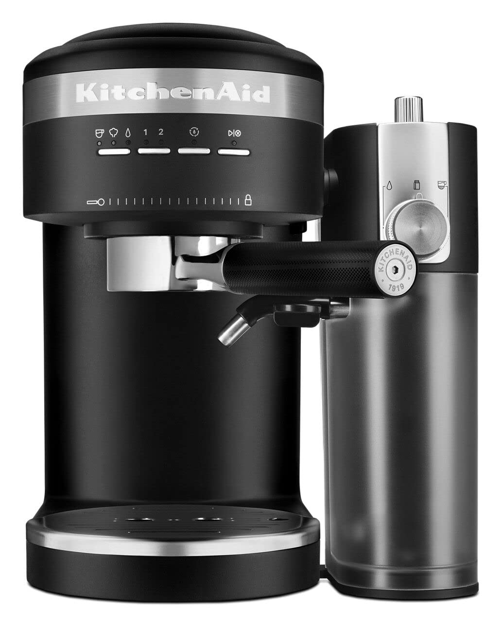 KitchenAid Espresso Machine with Milk Frother - Black Matte Stainless Steel Coffee Maker for Home Baristas & Coffee Lovers | Perfect for Morning Brews, Entertaining Guests & Coffee Shops