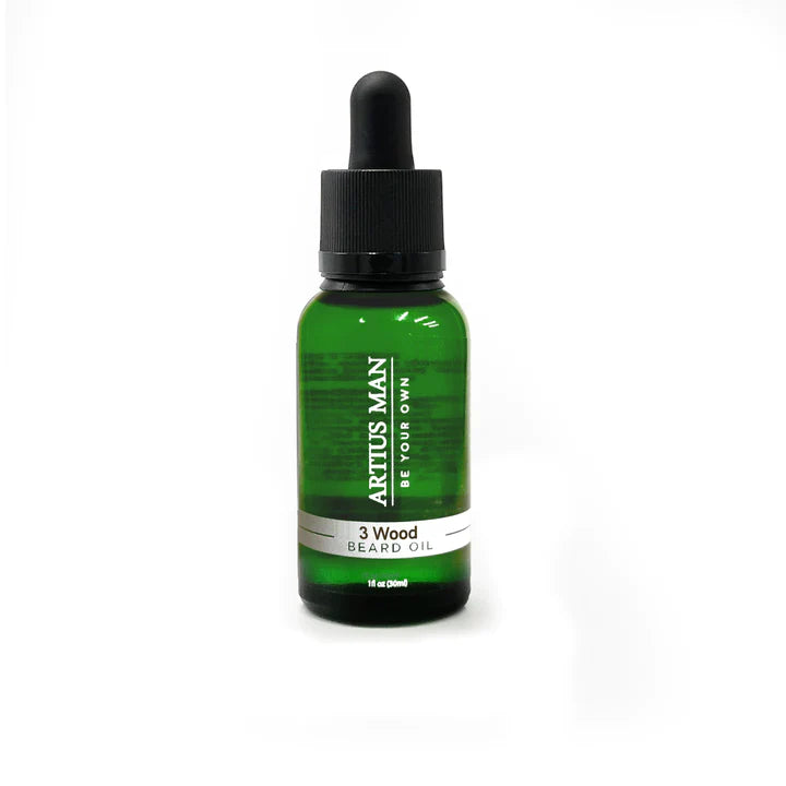 Artius Man Premium 3 Wood Beard Oil with Hinoki, Oud & Neroli - Natural Grooming for Men's Facial Hair Care & Styling - Perfect for Daily Hydration & Softening Beards