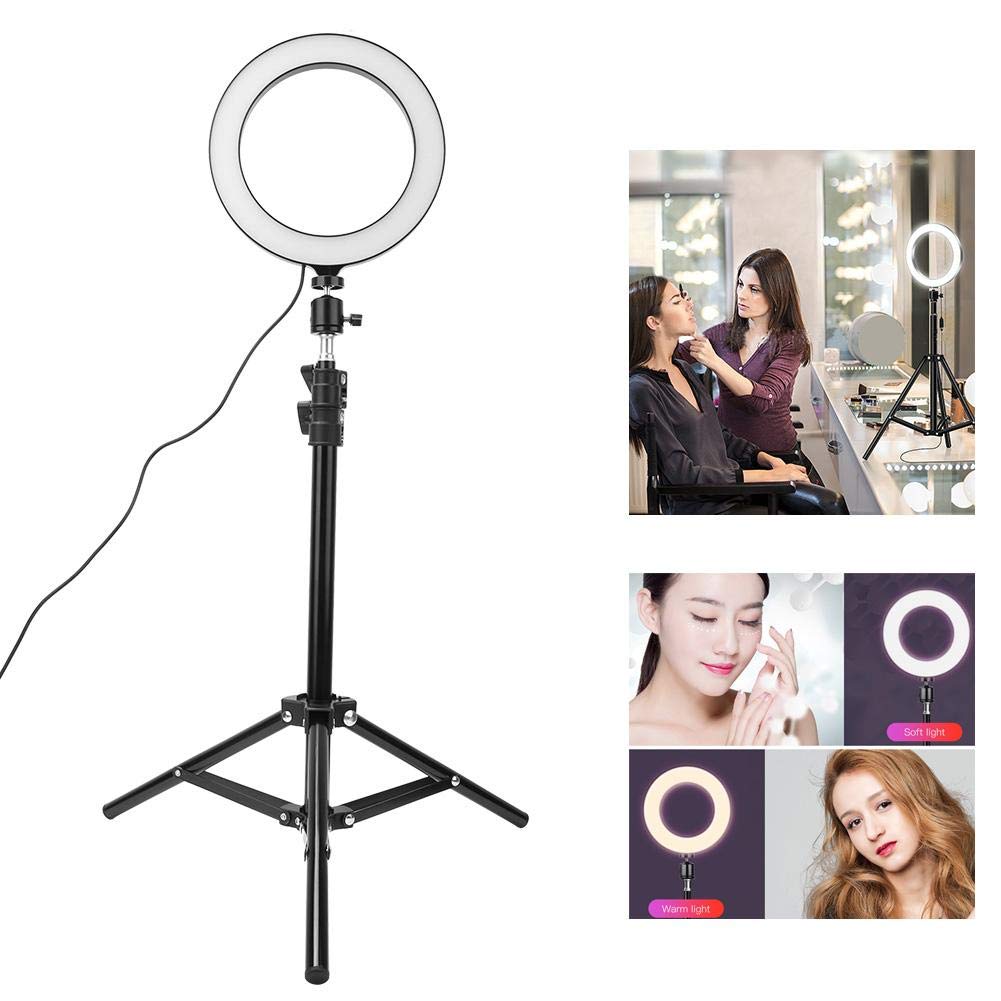 EBTOOLS 20cm Dimmable LED Ring Light Kit for Videography, Photography & Live Streaming - USB Powered Selfie Light with Phone Holder & Tripod - Perfect for YouTube, TikTok, Instagram & Video Calls