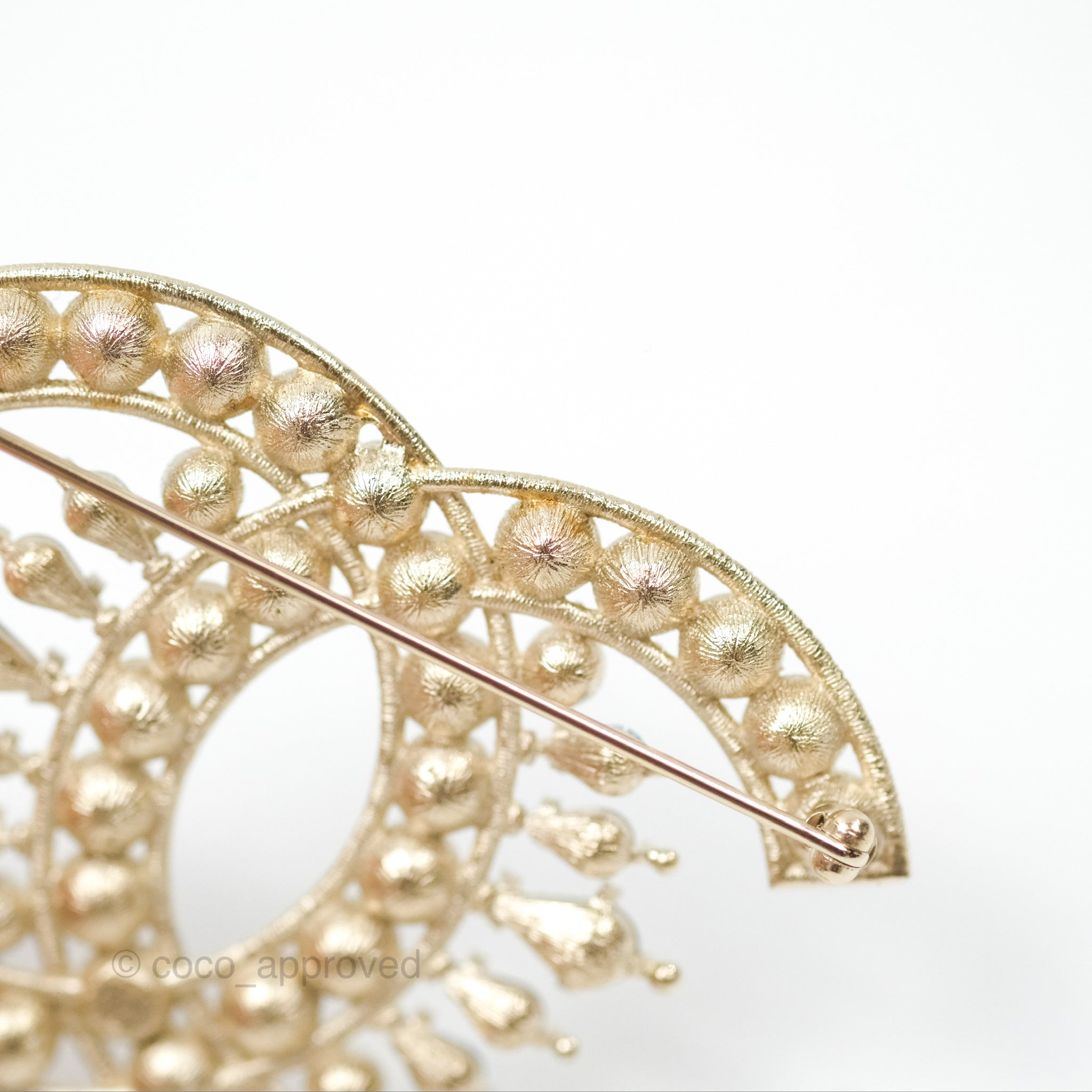 Chanel CC Crystals Brooch Gold Tone 19S - Elegant Fashion Accessory for Women, Perfect for Dresses, Jackets & Handbags | Luxury Jewelry Gift for Her