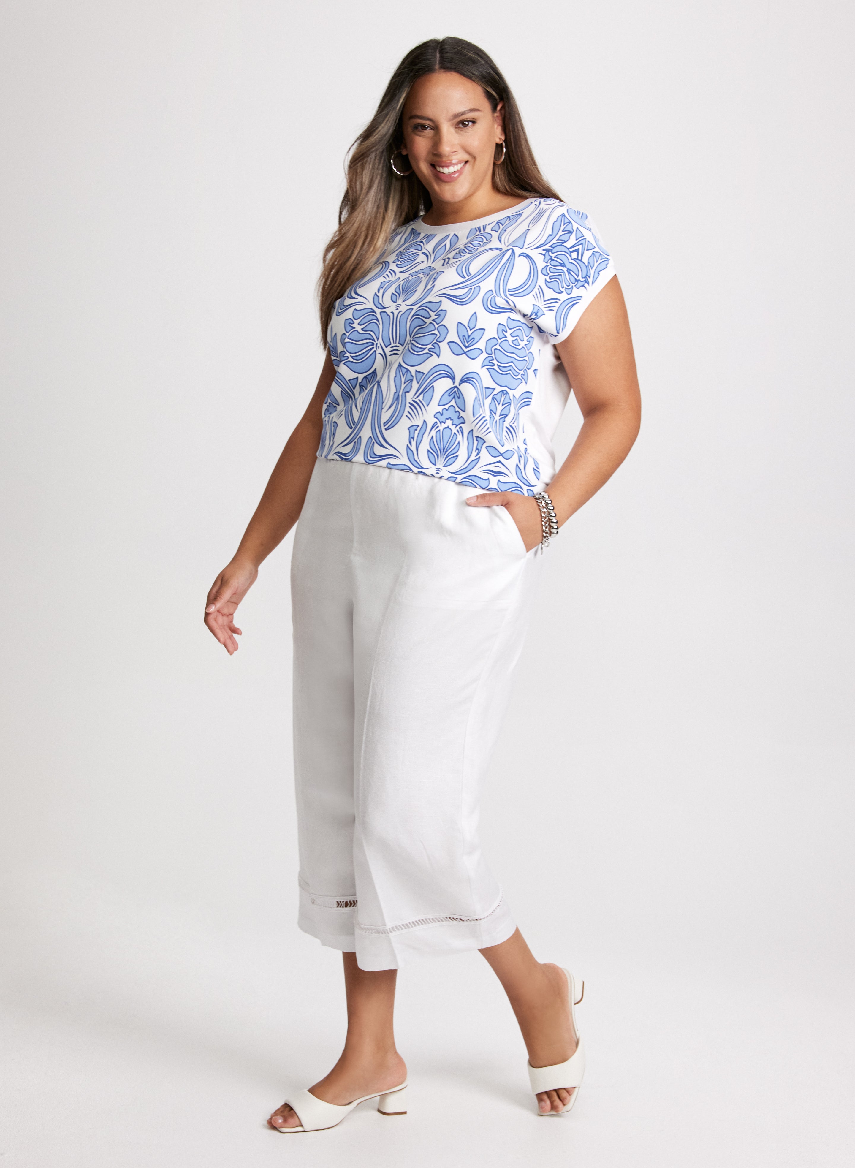 Stylish Abstract Floral Print T-Shirt for Women | Trendy Summer Casual Tee | Perfect for Outings, Beach Trips & Everyday Wear