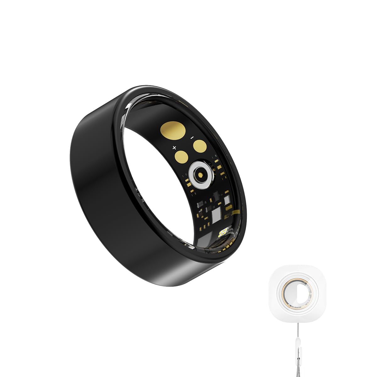 Smart Ring for Women & Men - Fitness Tracker with Heart Rate Monitor, Sleep Tracking, Step Counter, Calorie & Distance Measurement - IP68 Waterproof Activity Ring (Black, Size 10) - Perfect for Workouts, Sleep Analysis & Daily Health Monitoring