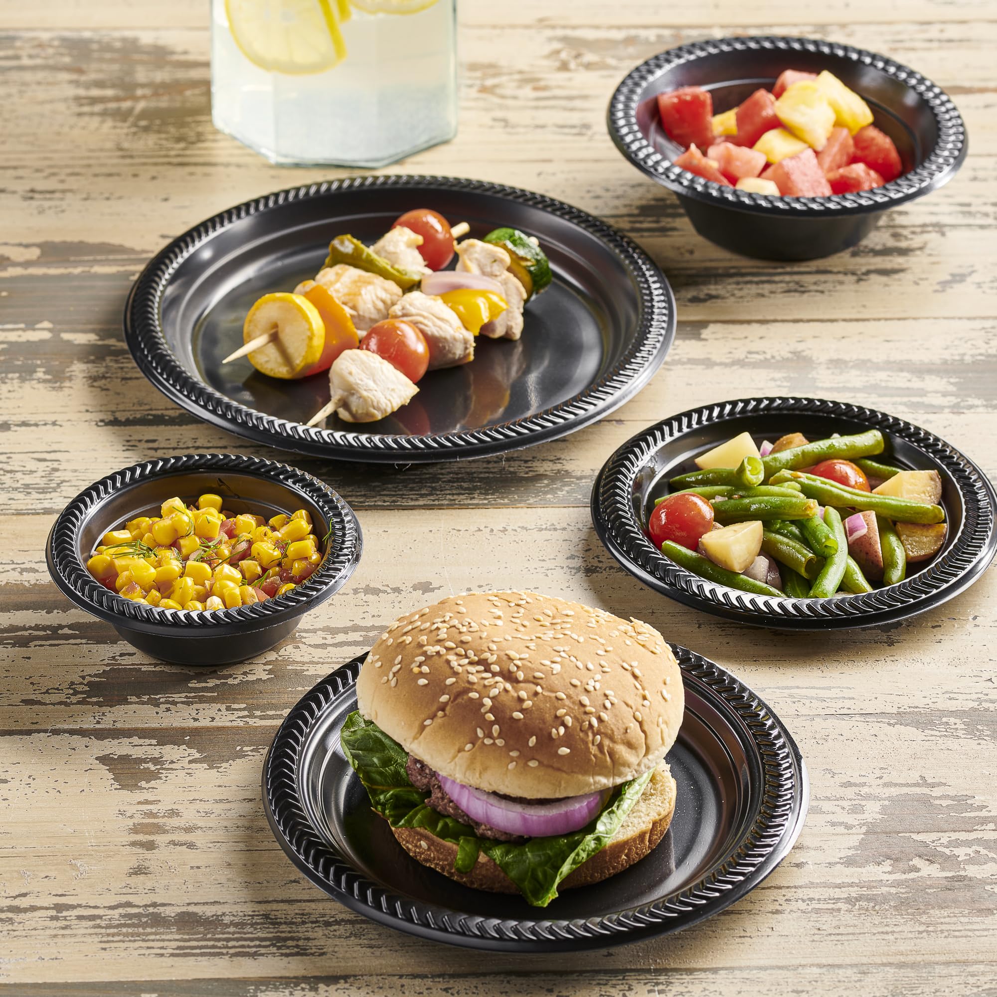 PLASTICPRO 800 Pack 12 oz Black Plastic Bowls - Lightweight Disposable Soup & Salad Bowls for Parties, Weddings, Catering, Picnics, and Outdoor Events