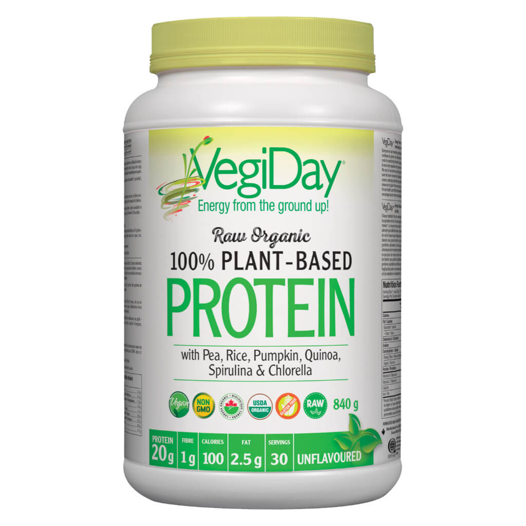 Organic Plant-Based Protein Powder 100% Raw & Unflavored - Vegan Protein Supplement for Smoothies, Baking & Post-Workout Recovery