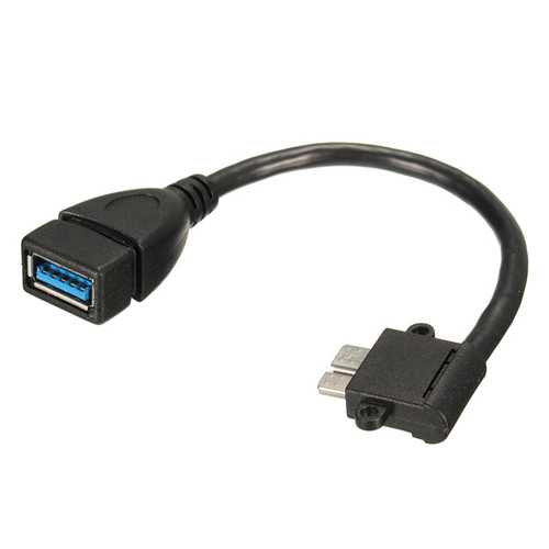 90 Degree Angled Micro USB 3.0 Male to USB 3.0 Female OTG Adapter Cable - High Speed Data Transfer for Smartphones, Tablets & Laptops - Perfect for Gaming, VR & Charging in Tight Spaces
