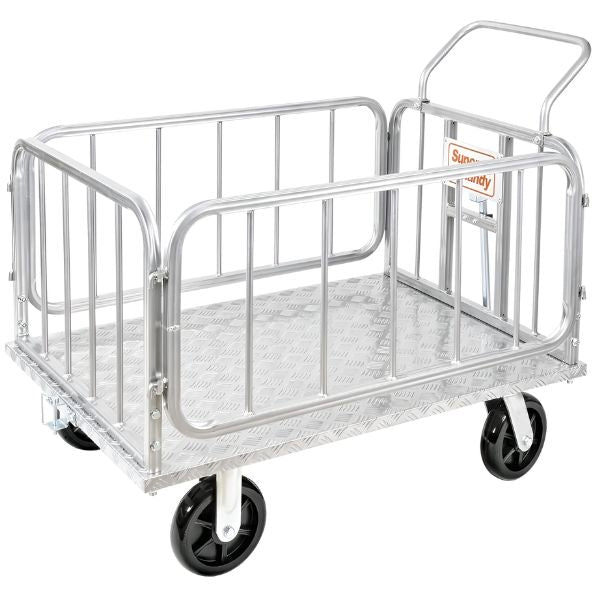 SuperHandy Heavy Duty Platform Truck & Trailer Cart - 2000LBS Capacity, Folding Utility Wagon for Warehouse, Garage & Industrial Use - Perfect for Moving Equipment, Tools & Heavy Loads