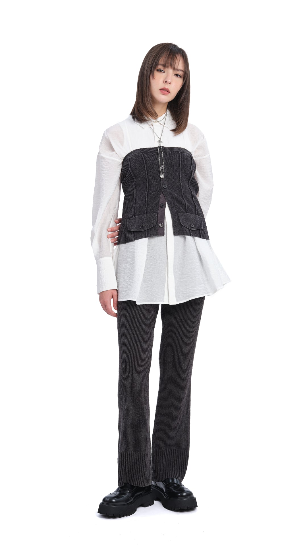 Elegant Pleated Flare Shirt for Women - Stylish Casual & Office Wear - Perfect for Work, Dates & Special Occasions