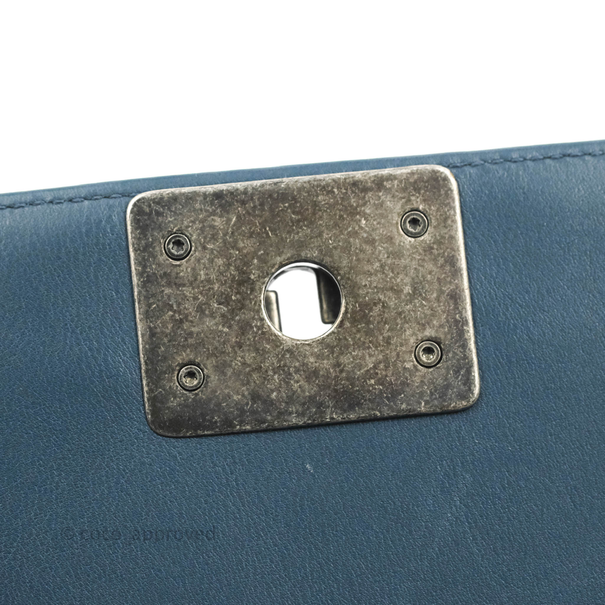 Chanel Boy Small Navy Blue Calfskin Leather Bag with Ruthenium Hardware - Perfect for Evening Events & Luxury Fashion Accessories