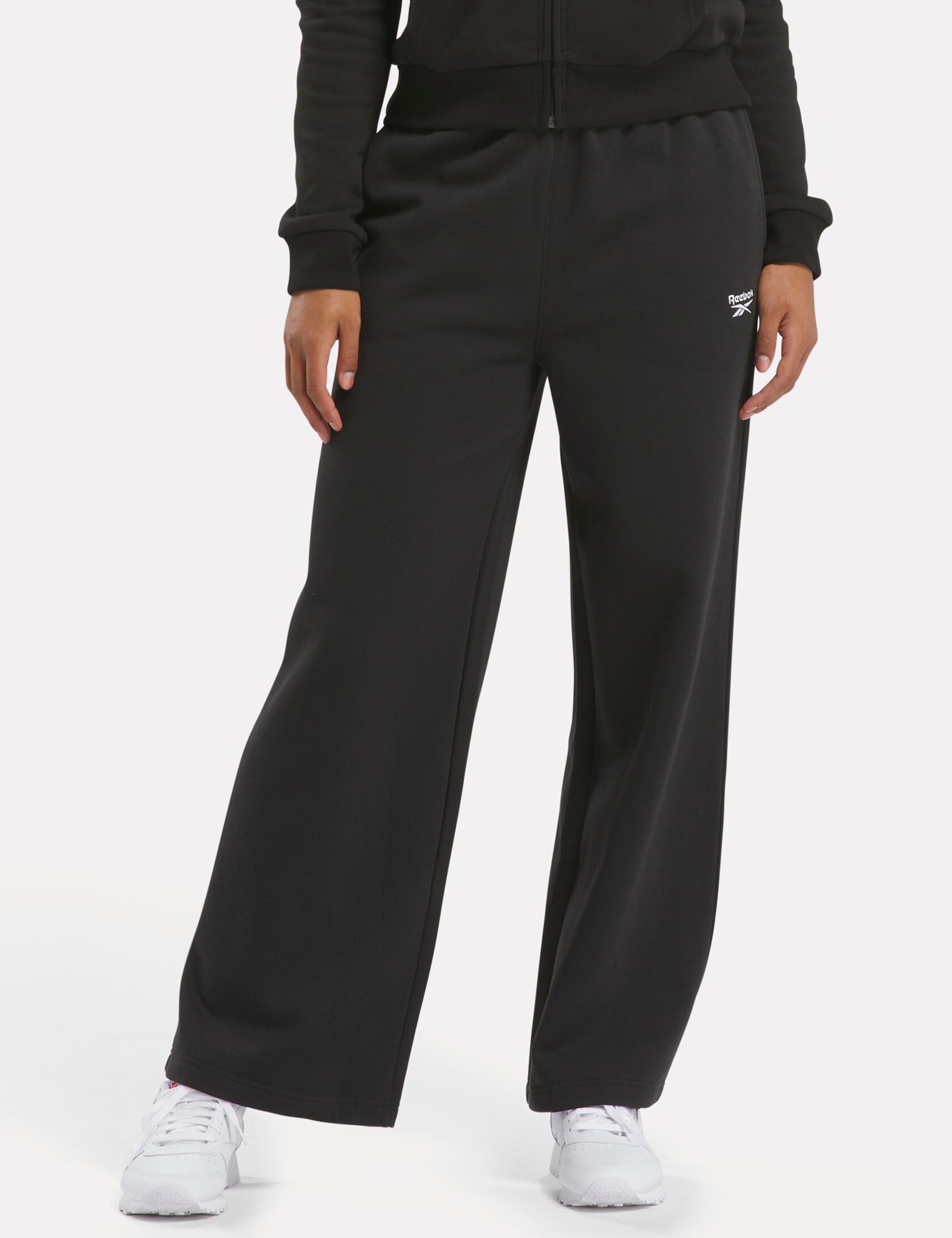 Identity Fleece Wide Leg Pants for Women - Soft & Cozy High Waisted Lounge Pants - Black - Perfect for Yoga, Home Wear & Casual Outfits