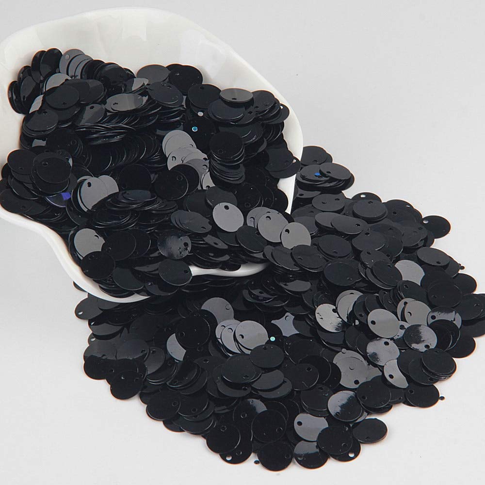 30g/Lot Black Flat Sequin for Sewing - DIY Craft Sequins for Dresses, Tablecloths, Backdrops, Curtains & Table Runners - Perfect for Women's Fashion, Home Decor & Party Decorations (10mm)