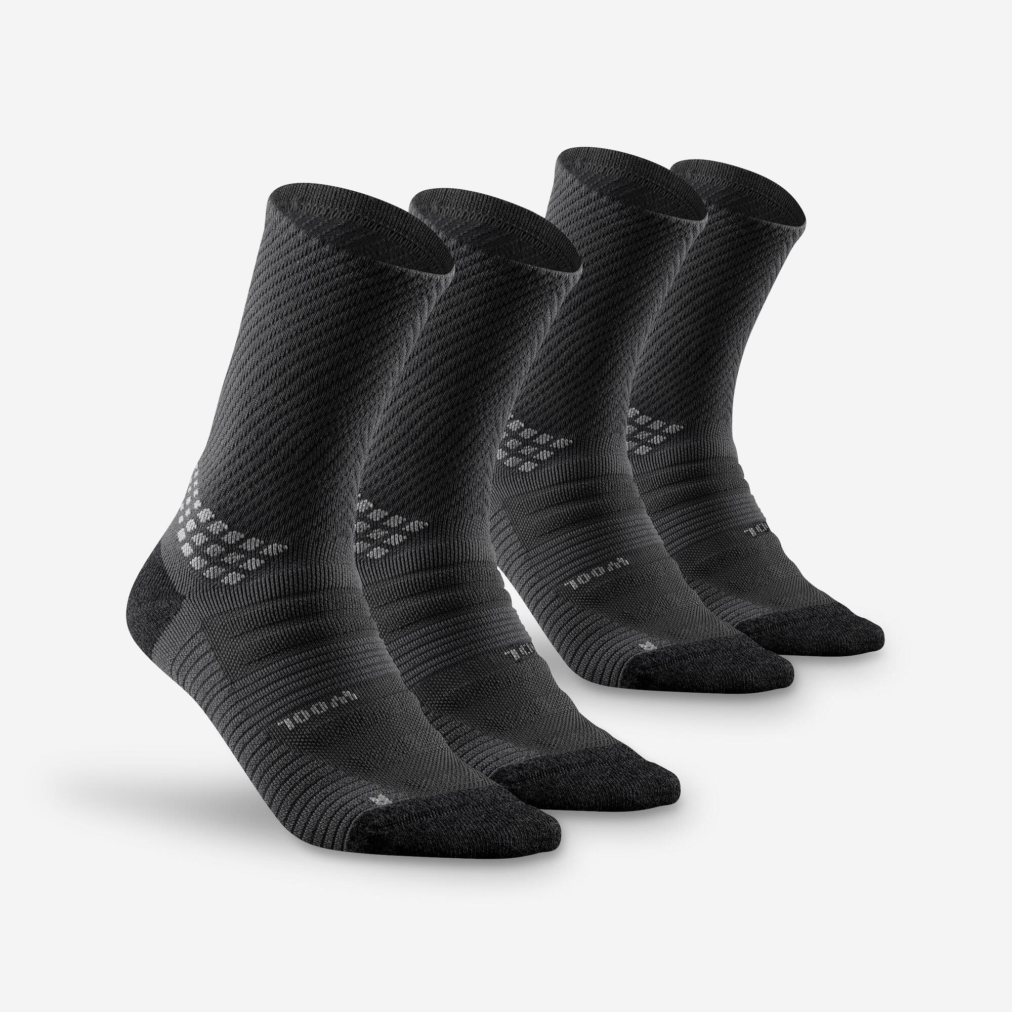 Quechua Hike 900 Hiking Socks - 2 Pairs of Moisture-Wicking Trekking Socks for Men & Women - Perfect for Outdoor Adventures, Backpacking & Mountain Climbing