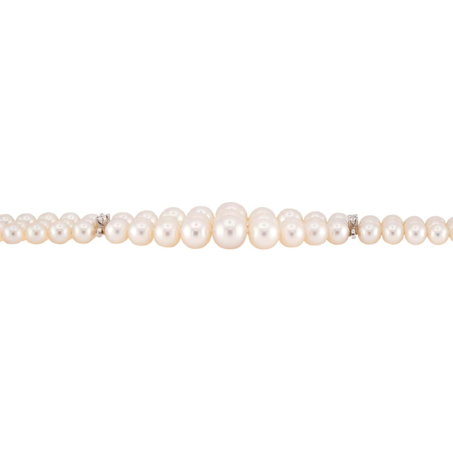 Vintage 18k Gold Pearl & Diamond Multi-Strand Bracelet for Women - Elegant Jewelry Gift for Weddings, Anniversaries & Special Occasions