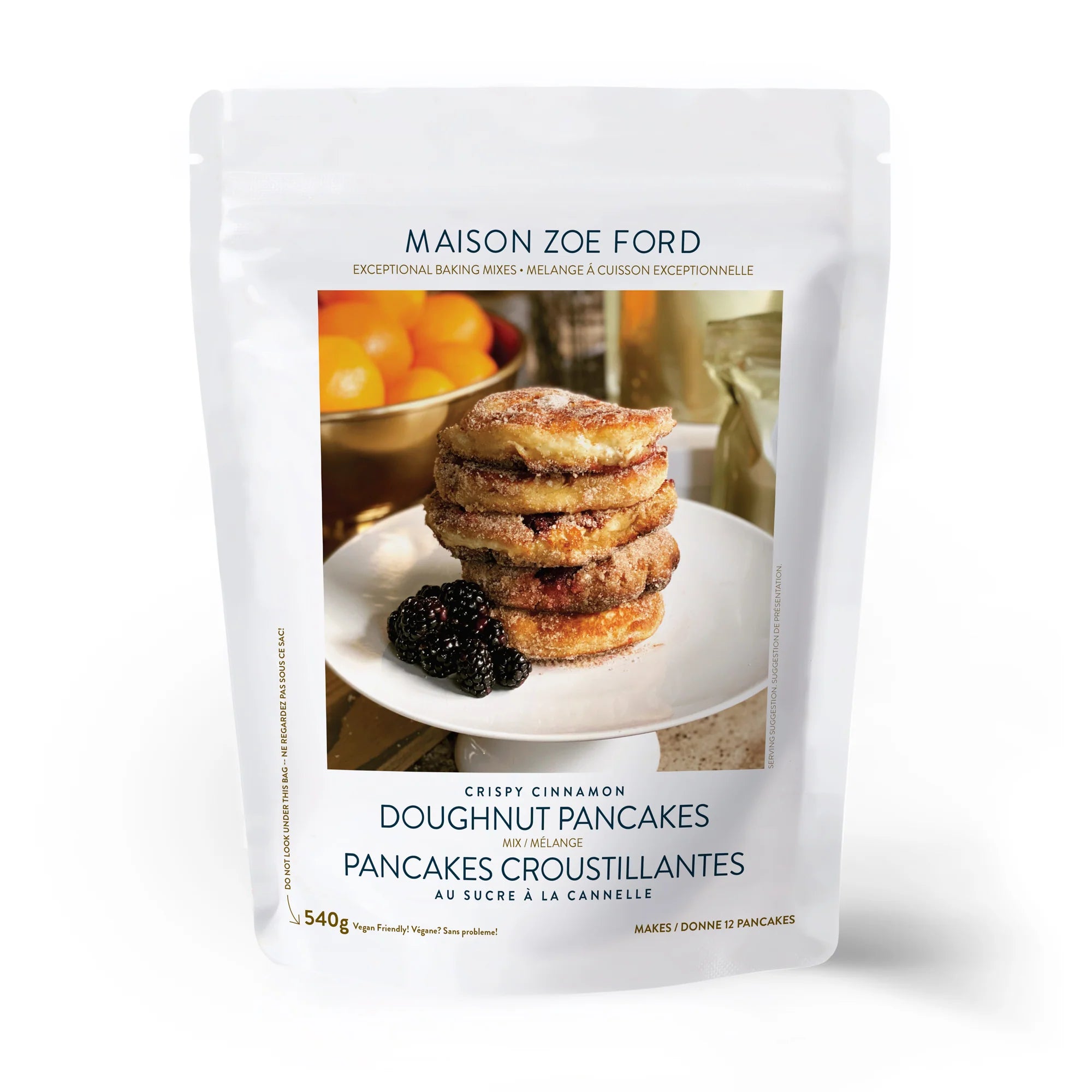 MAISON ZOE FORD Crispy Cinnamon Doughnut Pancake Mix - Easy Homemade Breakfast & Dessert Kit for Family Brunch & Holiday Baking