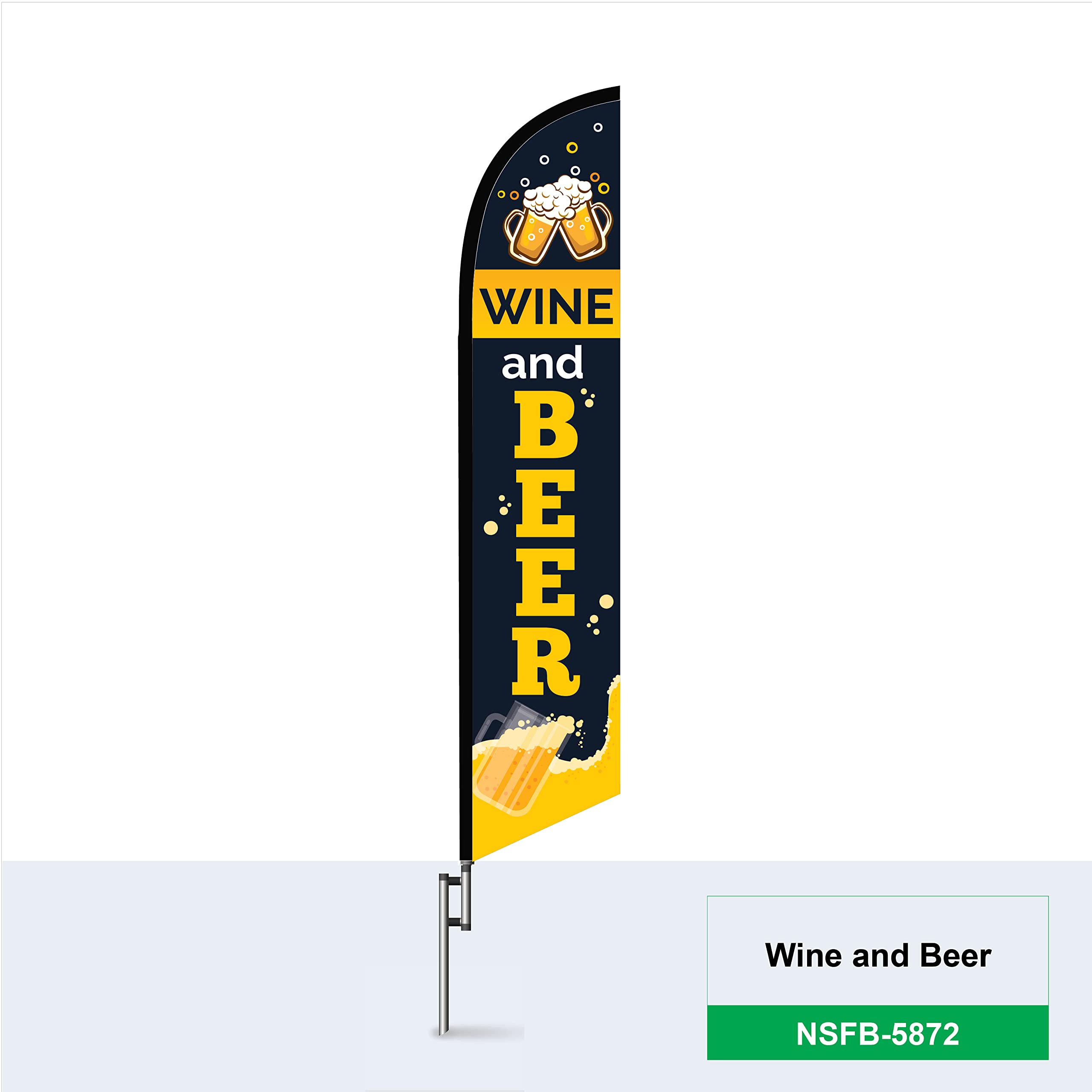 Premium Wine & Beer Feather Banner Flag Kit - Complete Set for Bars, Pubs & Outdoor Events | Durable & Eye-Catching Advertising Sign
