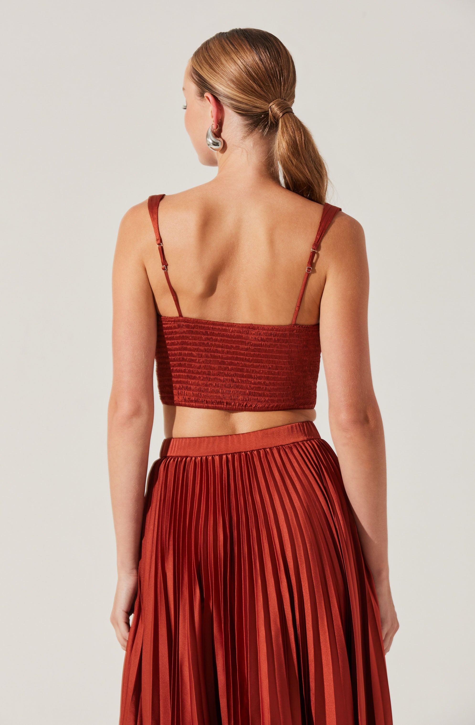 Satin Pleated Crop Top for Women - Elegant & Trendy Summer Blouse for Casual Outings & Parties