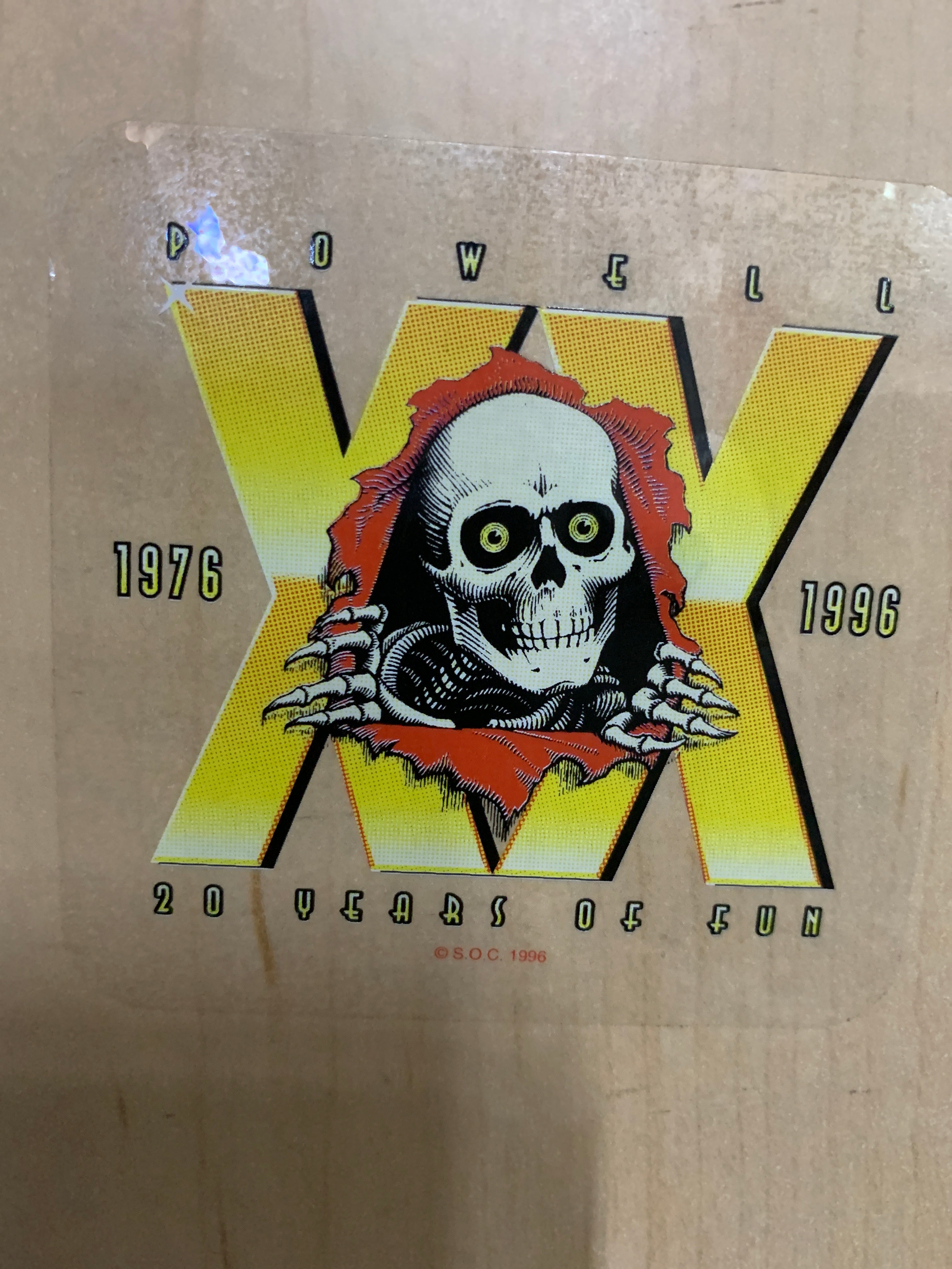 Vintage Powell 20 Year Anniversary Sticker - Limited Edition Collectible Decal for Skateboards, Laptops & Water Bottles