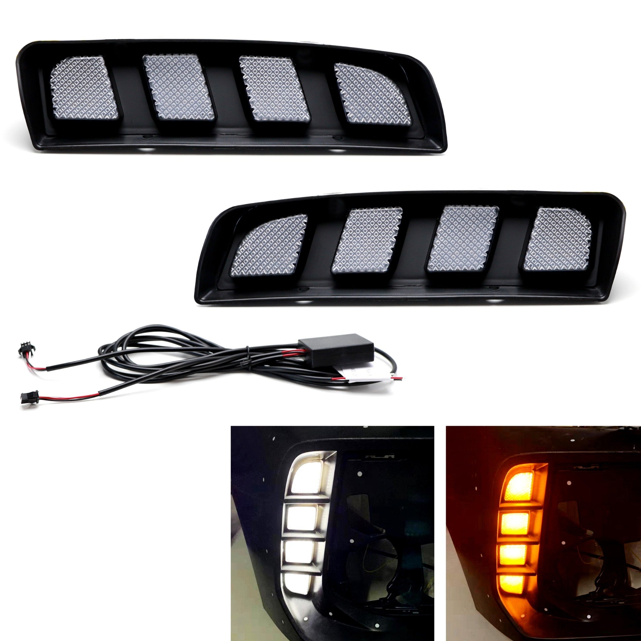 Honda Civic Type R FK8 Bumper Vertical Air Vent with Switchback LED DRL - Perfect for Performance Upgrades & Custom Car Modifications