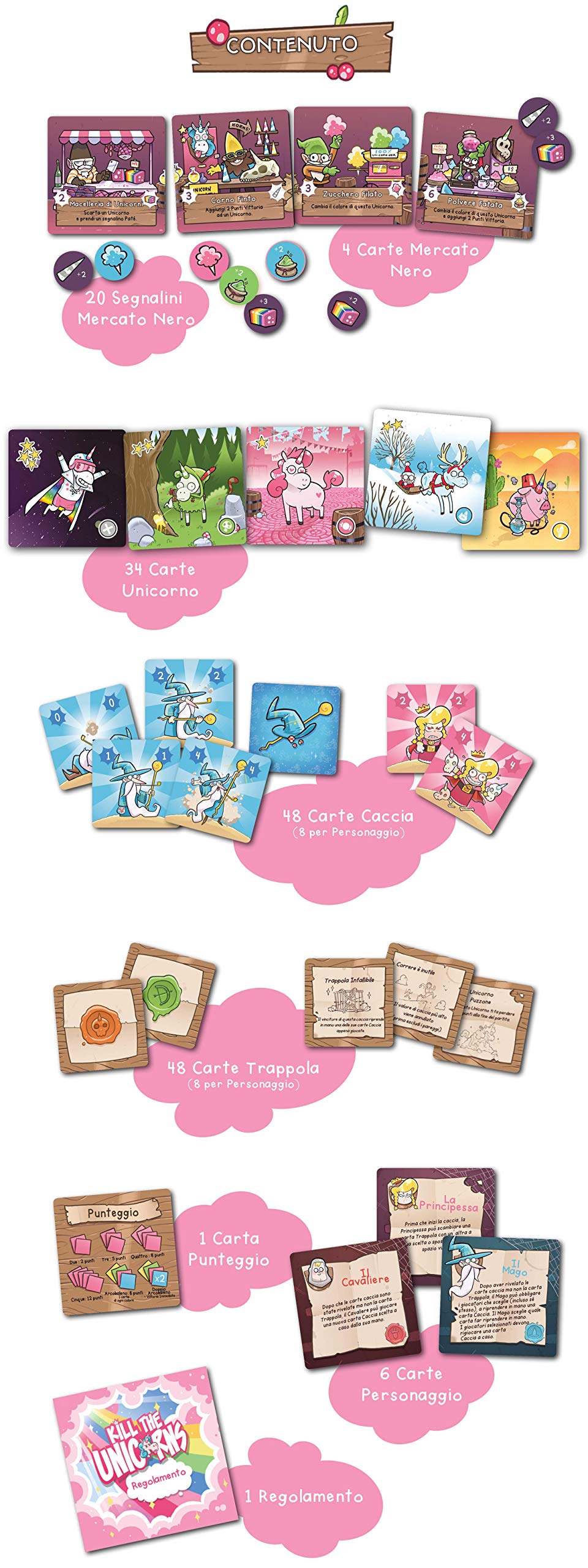 Kill The Unicorns Card Game - Italian Version for Family Game Night