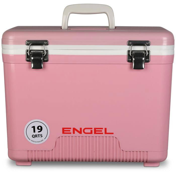 19 Quart Insulated Cooler & Dry Box - Lightweight & Durable for Camping, Picnics, Beach Trips & Outdoor Adventures (Pink)