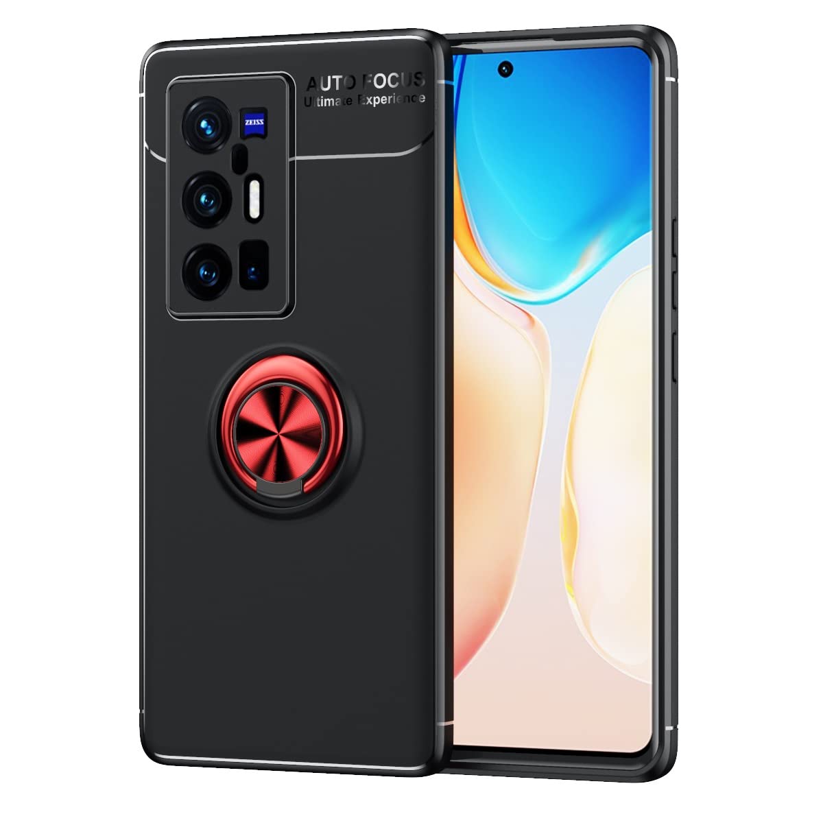 Premium Slim TPU Shockproof Phone Case for vivo X70 Pro Plus - 360° Rotating Magnetic Ring with Kickstand | Heat Dissipation & Anti-Fall Protection | Perfect for Work, Travel & Outdoor Activities