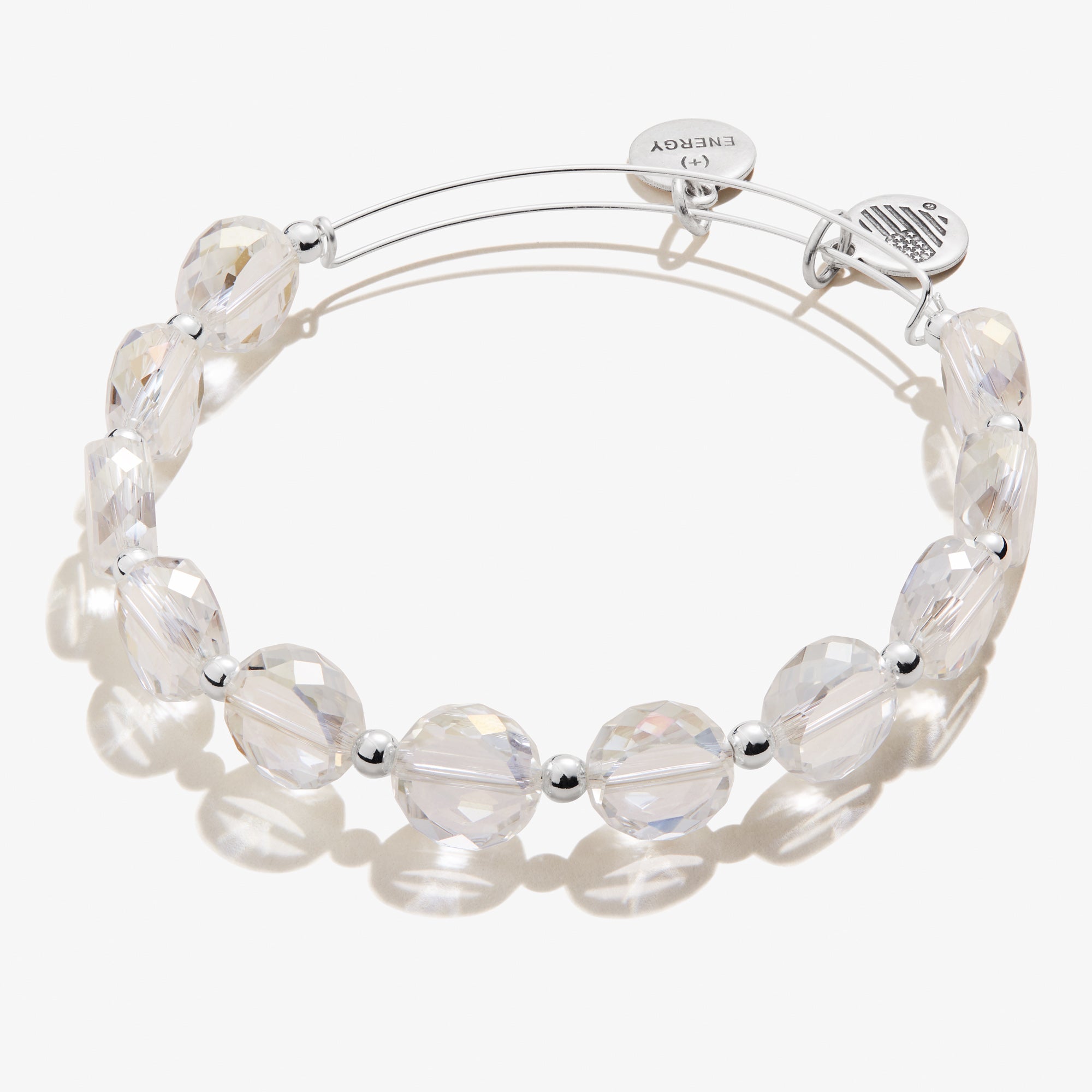 Sparkling Disco Beaded Bangle Bracelet for Women - Iridescent Ice Crystal Design - Perfect for Parties, Nightclubs, and Festive Occasions