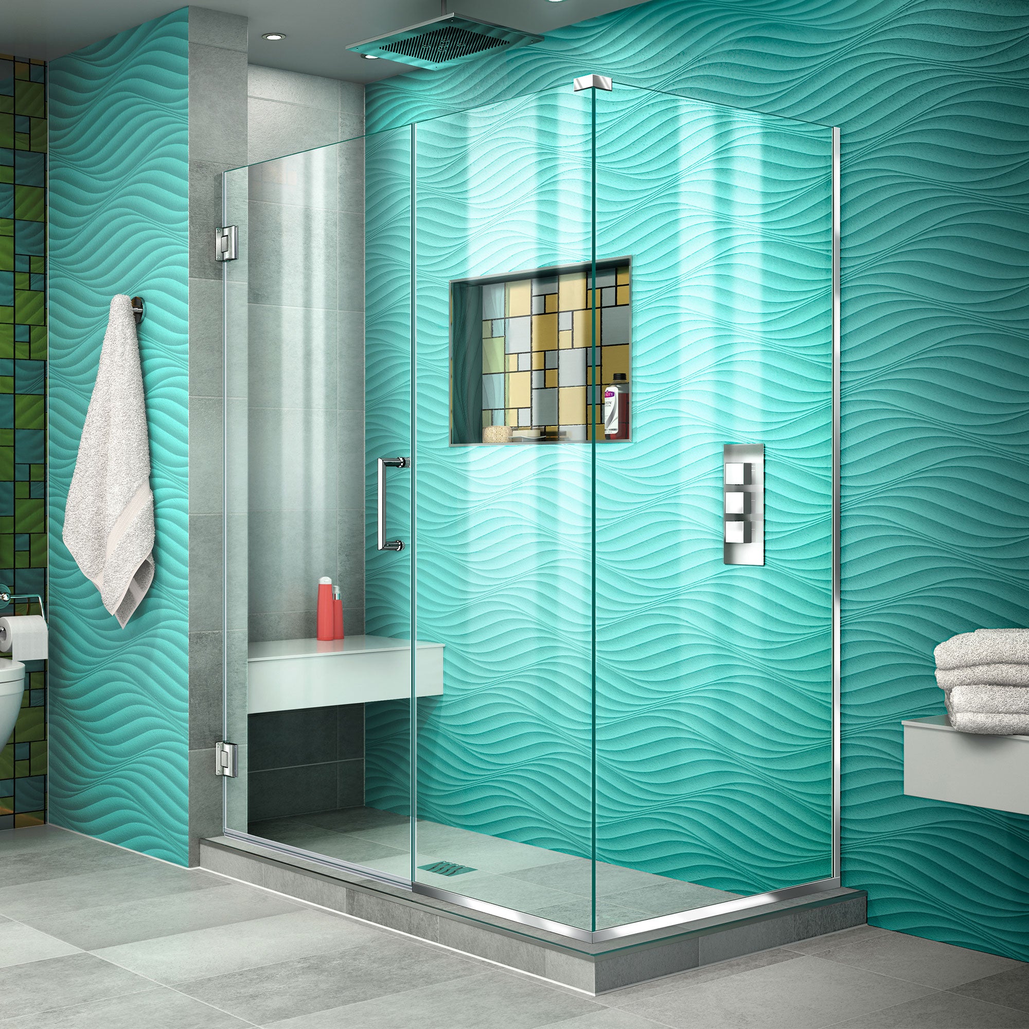DreamLine Unidoor Plus Frameless Hinged Shower Enclosure - 49.5