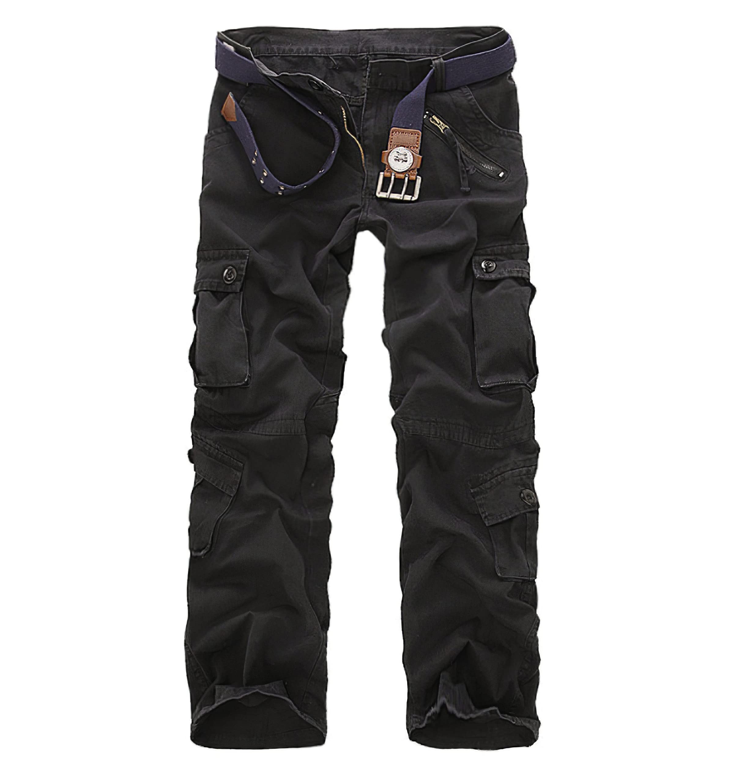 HYPOWELL Men's Casual Cargo Pants - Military Style Work Pants with Multi-Pockets for Hiking, Outdoor & Everyday Wear | Durable & Comfortable Tactical Trousers for Work, Travel & Adventure Activities