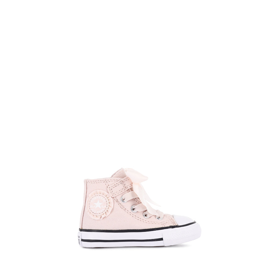 Converse All Star Hi Infant Sneakers 1V - Pink Swan, Blush Hush/White/Vamp Pyre | Comfortable Baby Shoes for Everyday Wear & Special Occasions