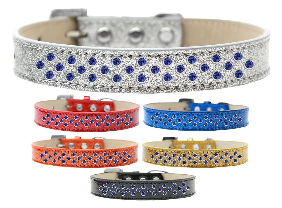 Sparkling Blue Rhinestone Dog Collar - Stylish & Glamorous Pet Accessory for Small & Medium Dogs - Perfect for Parties, Photos & Special Occasions