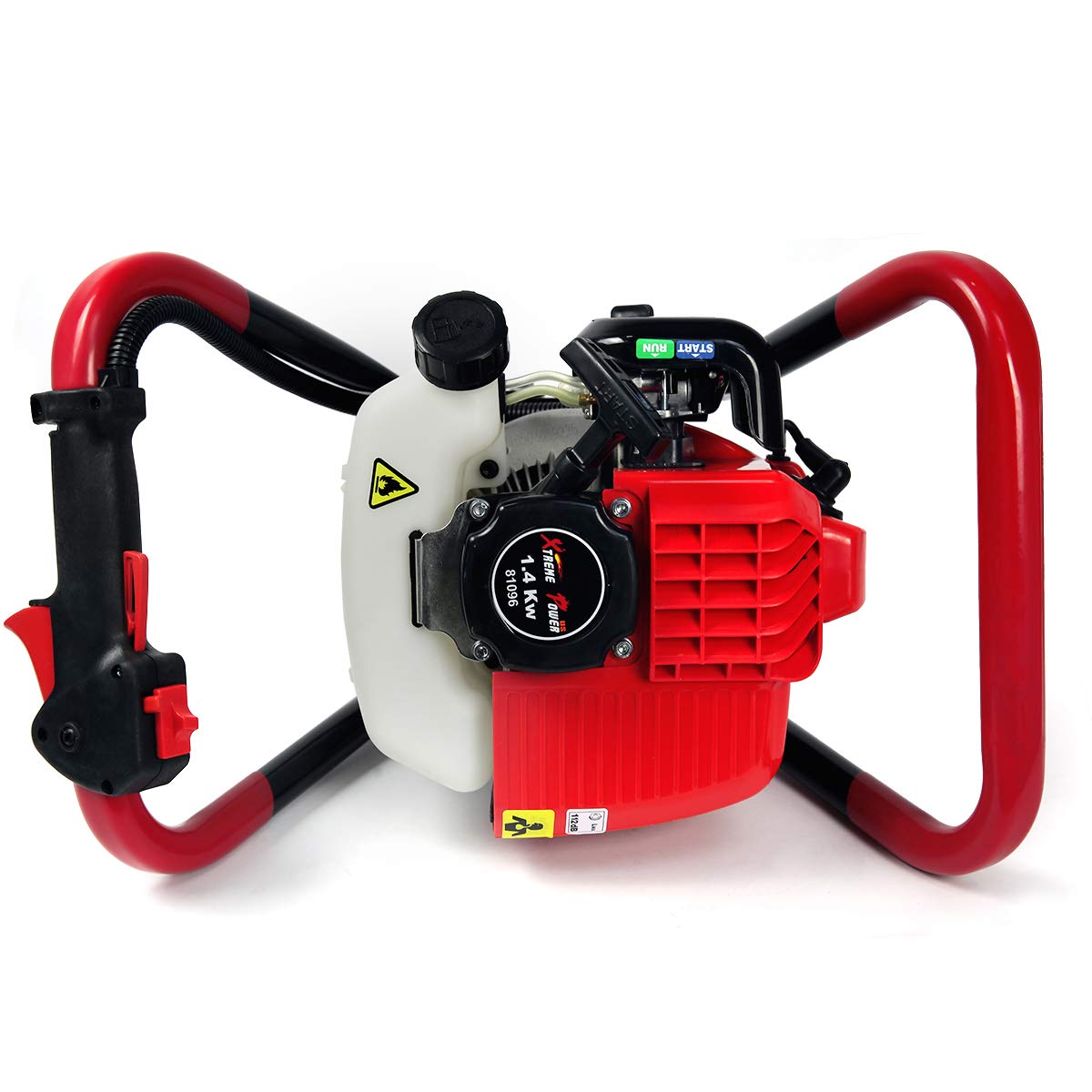 XtremepowerUS 55cc 2-Stroke Gas Powered Post Hole Digger with 4