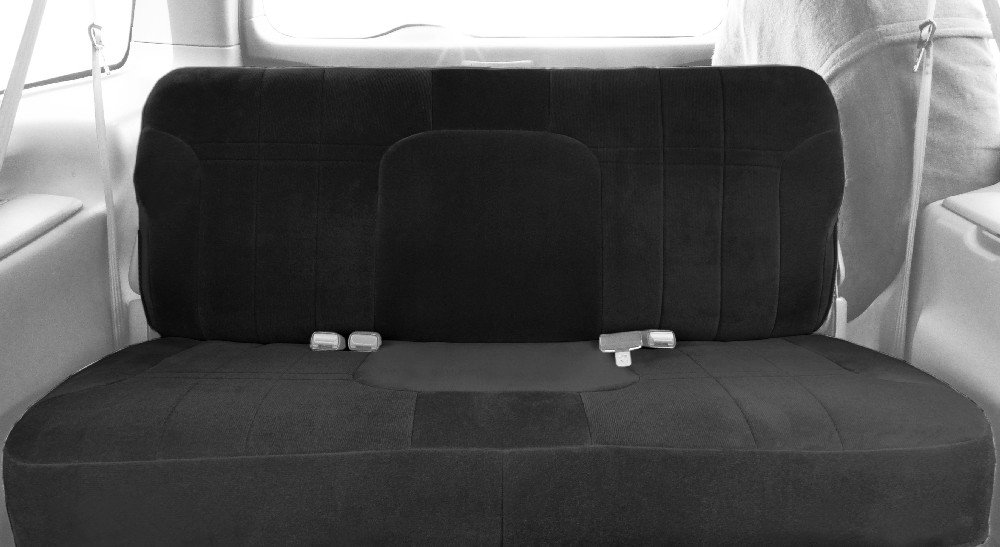 CalTrend Front Solid Bench Seat Covers - OE Velour for 1982-1994 Chevrolet S10, S10 Blazer, GMC Jimmy & S15 | Charcoal Classic Insert & Trim | Perfect for Truck Restoration & Off-Road Protection