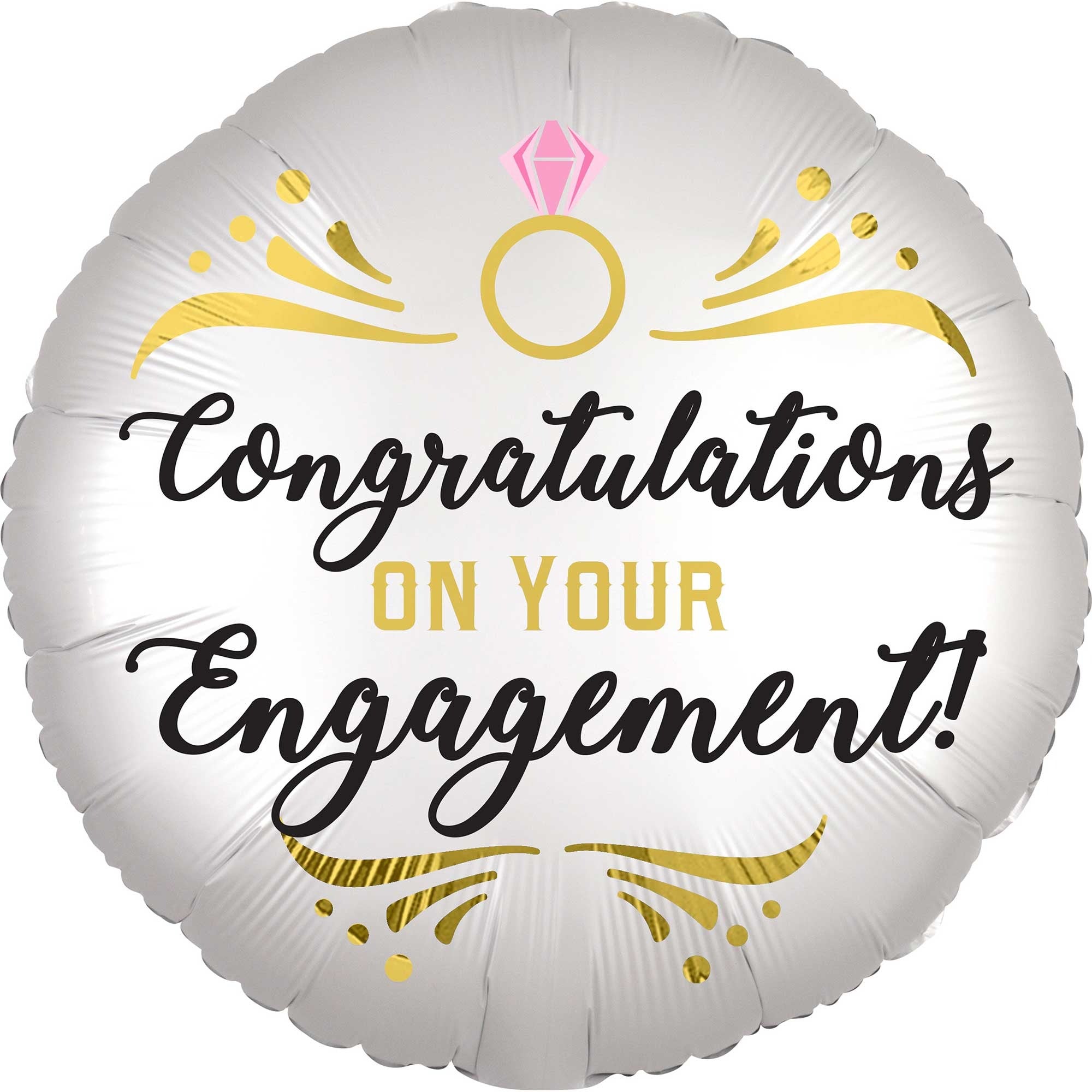 45cm XL Satin Engagement Congratulations Balloon - Perfect for Engagement Parties, Bridal Showers & Romantic Celebrations