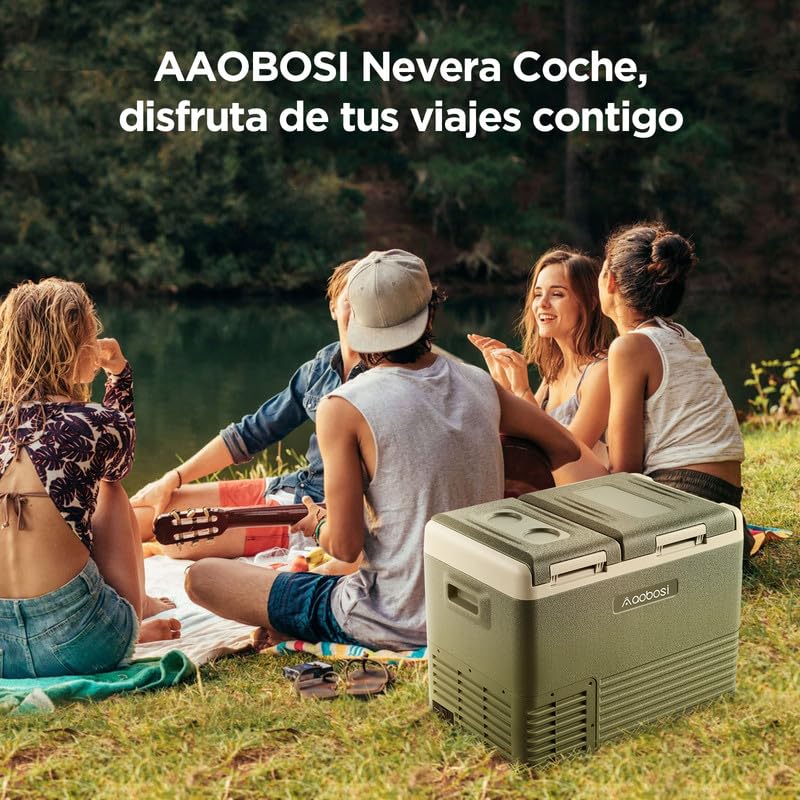AOOBOSI 12V 36QT Dual Zone Car Refrigerator Freezer (-4°F to 68°F) - Portable 12V/24V DC & 100-240V AC Compressor Cooler for Camping, RV, Travel, Outdoor Adventures, Road Trips & Tailgating