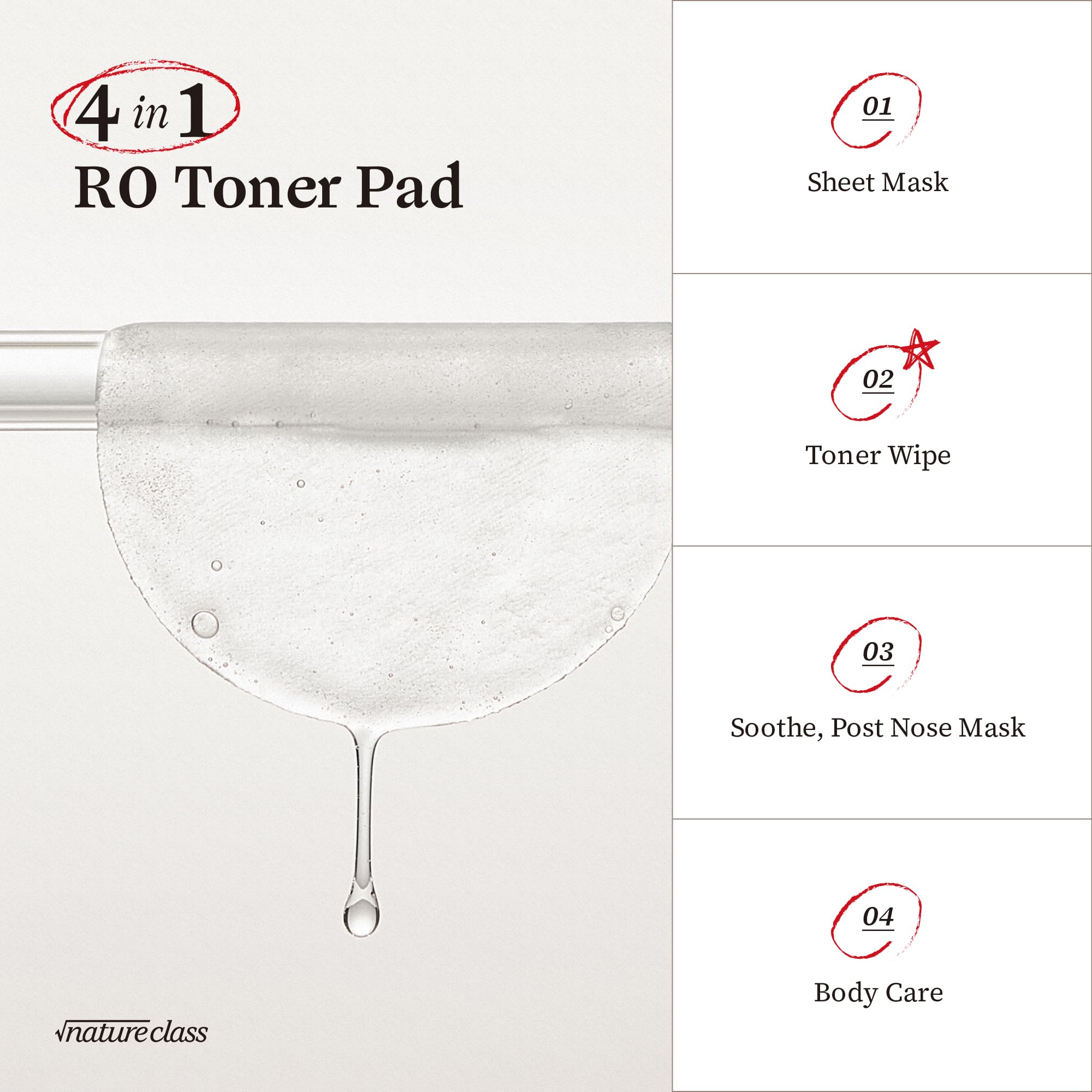 [NATURECLASS] R0 Rice Toner Pads - Zero Irritation Hydrating Facial Toner with Rice-Peptide Complex | Soothing & Nourishing Korean Skincare | Ultra-Thin Biodegradable Cellulose Gel Pads | Vegan, Cruelty-Free | 80 Count | Perfect for Daily Hydration, Sensitive Skin Care & Post-Workout Refresh
