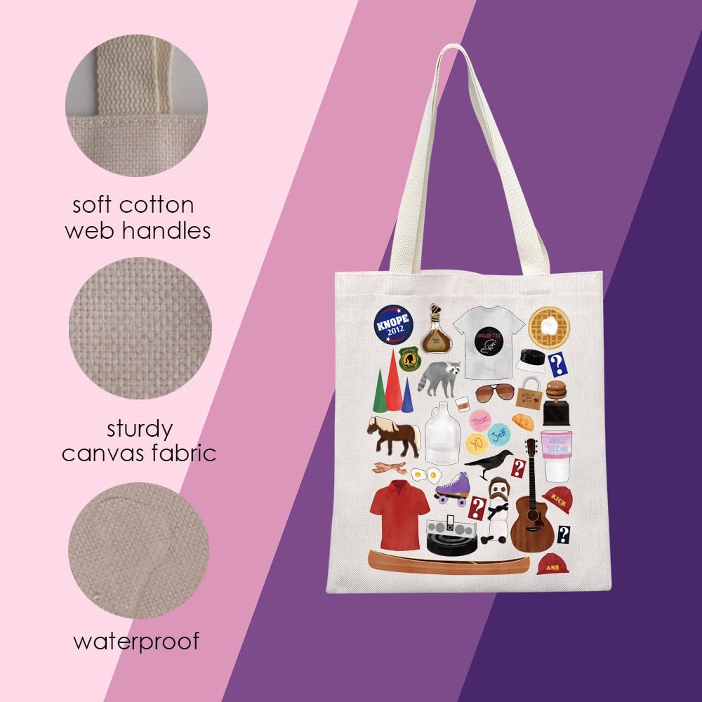 Parks and Recreation TV Show Inspired Tote Bag - Official Merchandise Gift for Parks & Rec Fans - Perfect for Grocery Shopping, Beach Trips & Work Commutes