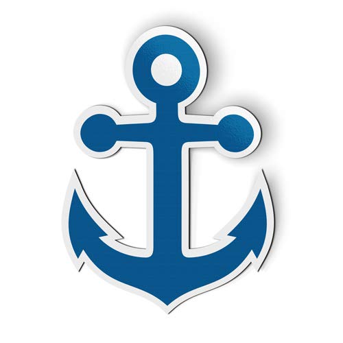Anchor Blue Pattern Magnet for Car, Fridge & Locker - 5 Inch Strong Magnetic Hook - Perfect for Organizing Keys, Tools & Kitchen Utensils