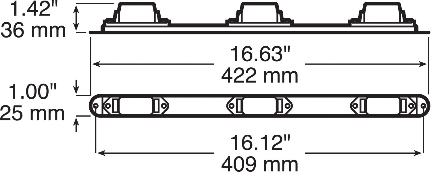 PM M107 3R Red Mini Light Bar - 12V LED Emergency Strobe Warning Light for Trucks, ATVs, UTVs & Emergency Vehicles - Durable Off-Road Lighting for Safety & Visibility