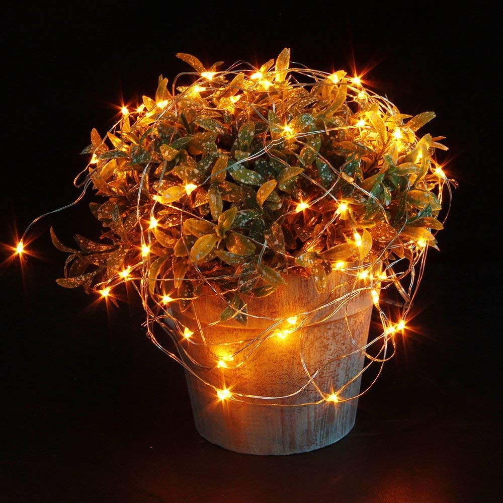 Engilen 7.2ft 20 LED Copper Wire Fairy Lights - Battery Operated Orange String Lights for DIY Home Decor, Vase Fillings, Christmas Tree, Holiday Party Decorations (6 Pack) - Perfect for Bedroom, Wedding, Garden & Outdoor Lighting