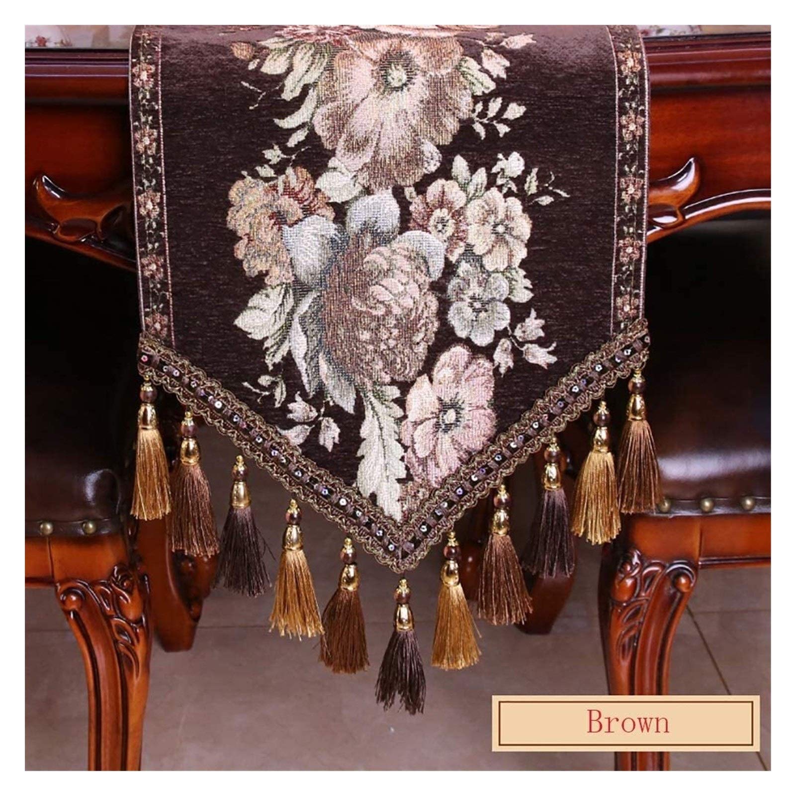 Handmade Modern Embroidered Tassel Table Runner - Elegant Minimalist Decorative Tapestry for Dining Table, TV Cabinet & Coffee Table - Perfect for Christmas, New Year & Living Room Decor
