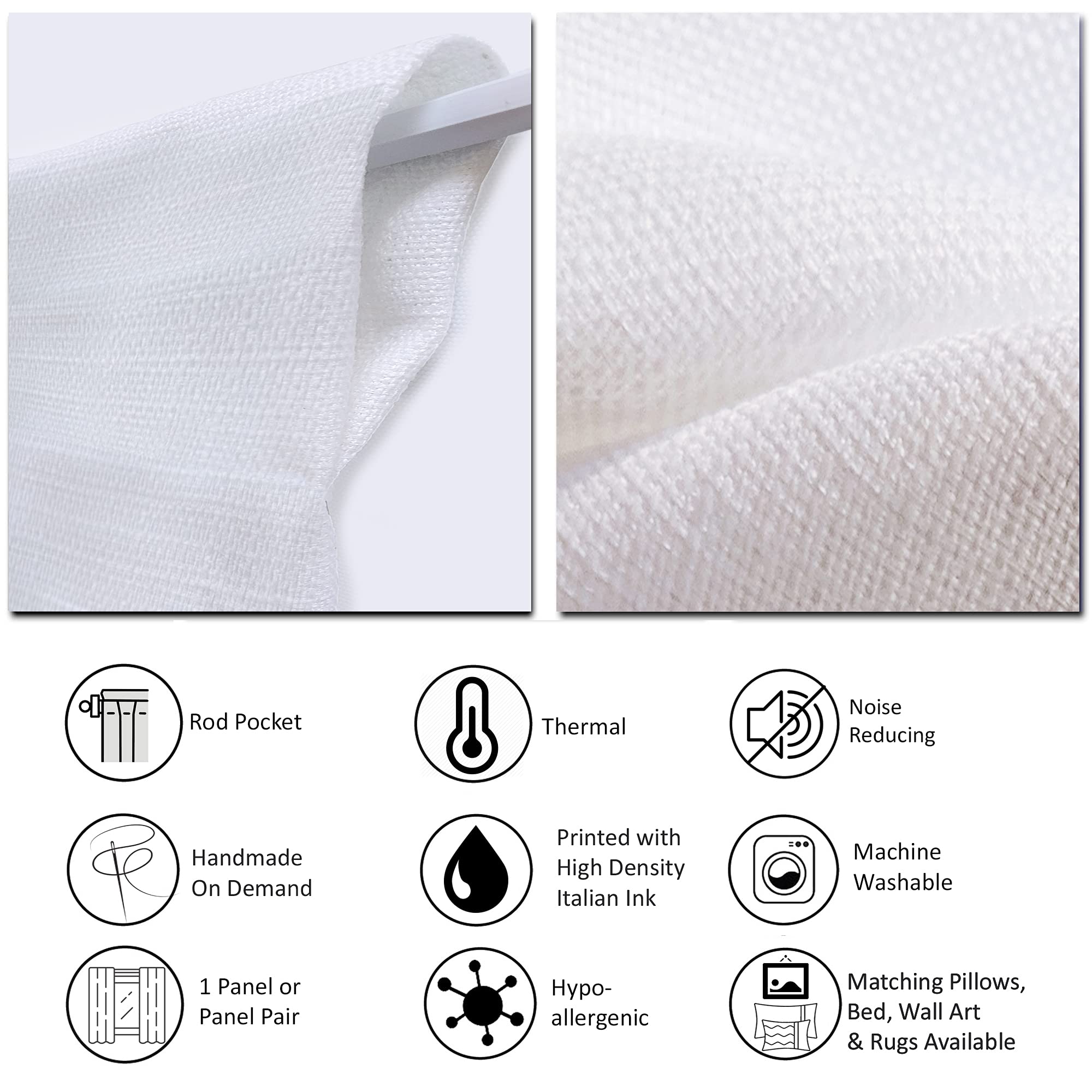 DesignQ 'Rain Abstract Panel' Thermal Insulated Curtains - 52x63 Inches Single Panel for Bedroom & Living Room - Noise Reducing Blackout Drapes for Home Decor & Privacy