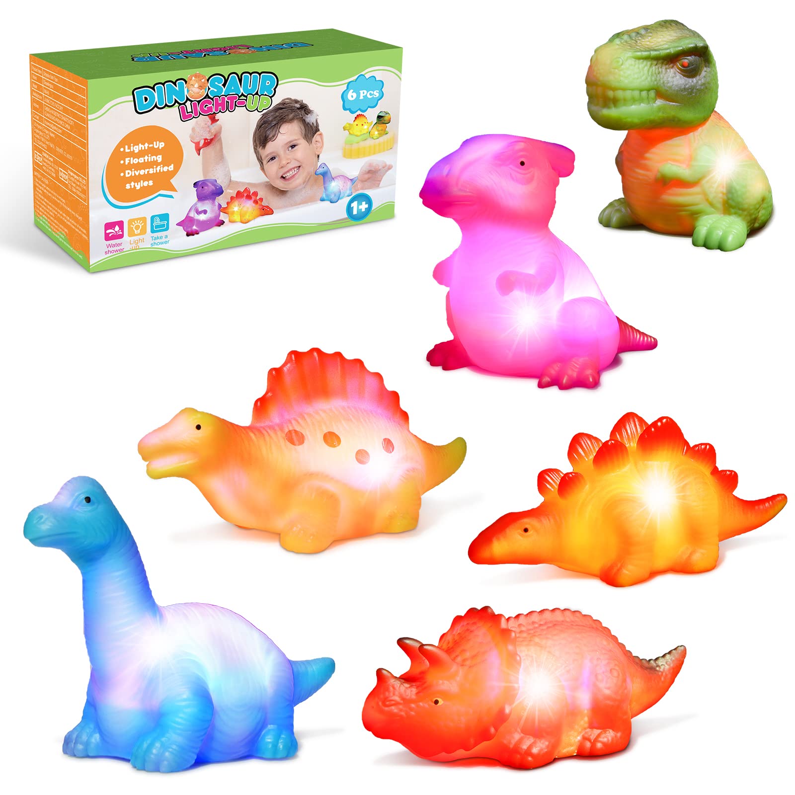 Dinosaur Bath Toys for Toddlers 1-5 Years - Floating Water Play Set for Baby Boys & Girls - Fun Pool, Sand & Bathtub Toys for Kids | Perfect for Swimming, Splashing & Sensory Play