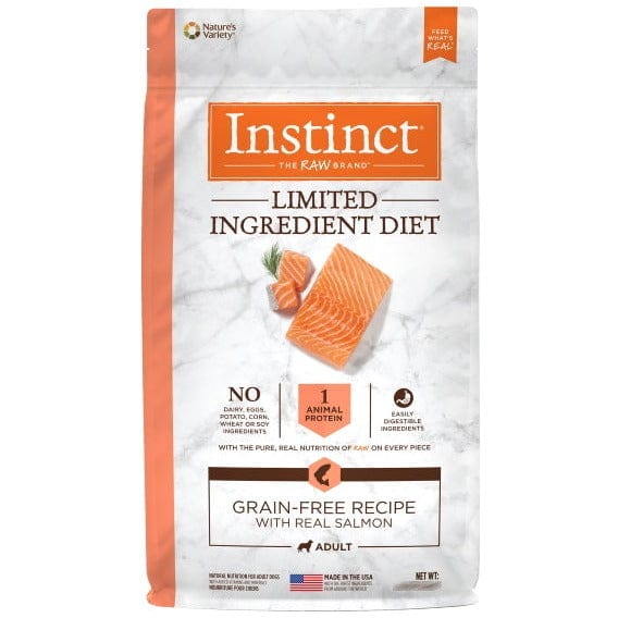 Instinct L.I.D Real Salmon Recipe Dry Dog Food - 20lb Bag | Grain-Free, Limited Ingredient Diet for Dogs with Sensitive Stomachs | Perfect for Adult Dogs & Puppies with Allergies or Digestive Issues