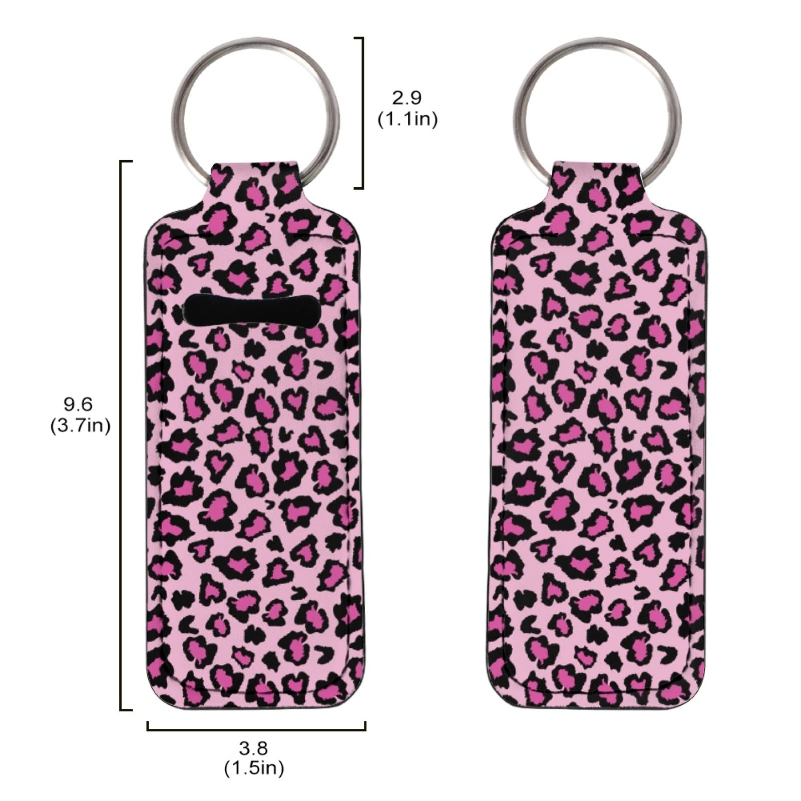 Horse Chapstick Holder Keychain - Portable Lip Balm Tube Holder for Travel, Gym & Everyday Use (Pink Leopard Print) - Cute Lip Gloss Organizer Accessory