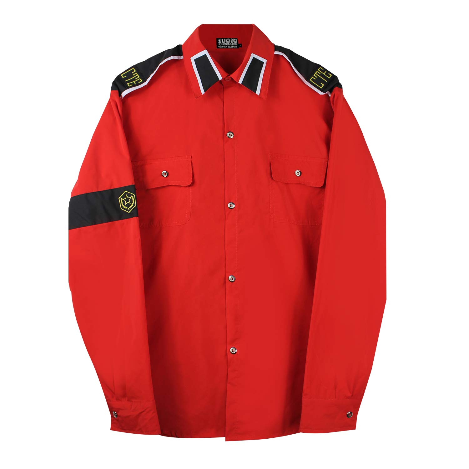 Men's Long Sleeve Casual Button Down Shirt with Pocket - Comfortable Office Wear & Dance Costume for Parties and Performances