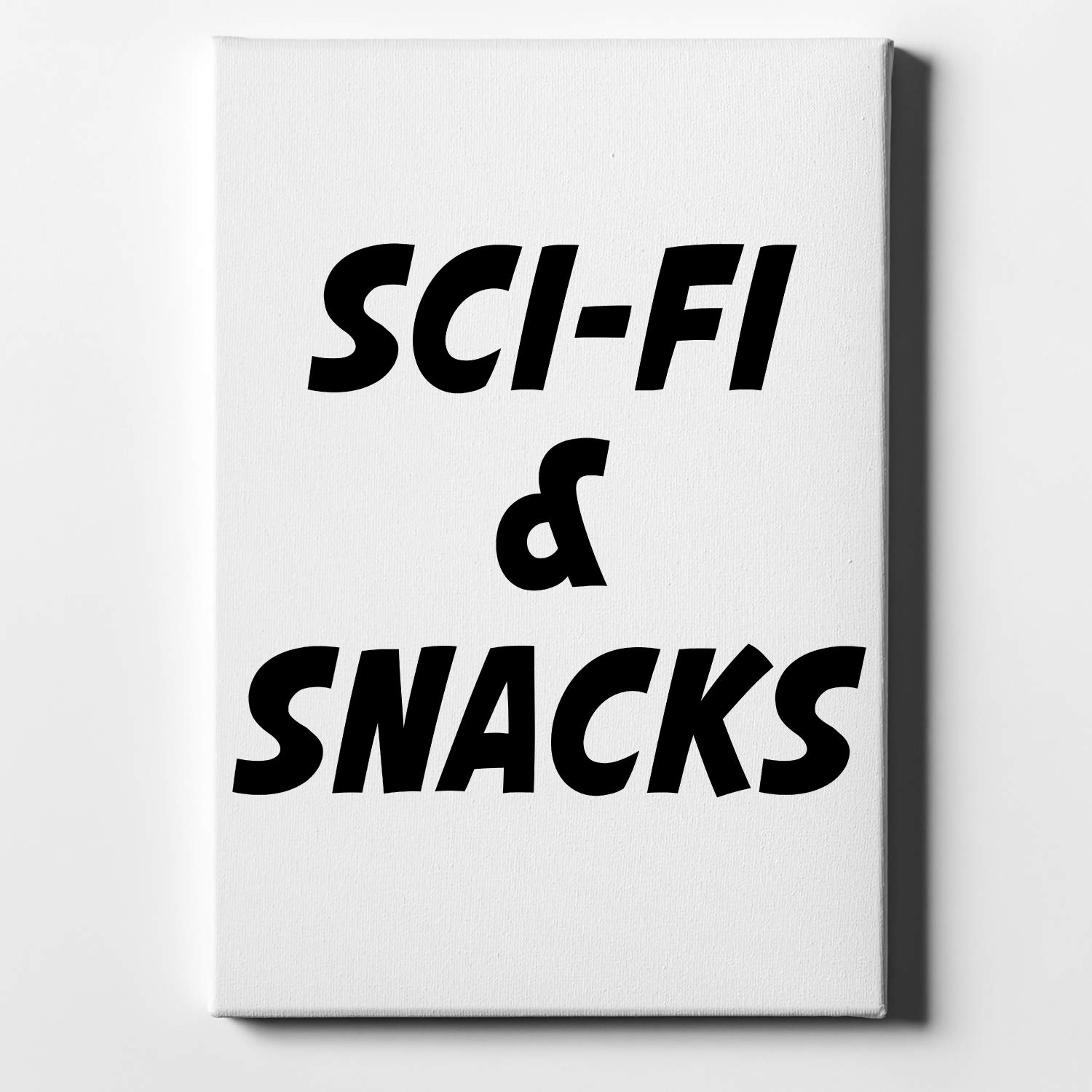 DistinctInk Sci-Fi & Snacks 8x10 Inch Decorative Canvas Wall Art - White Edge Gallery Wrapped - Perfect for Living Room, Bedroom & Office Decor