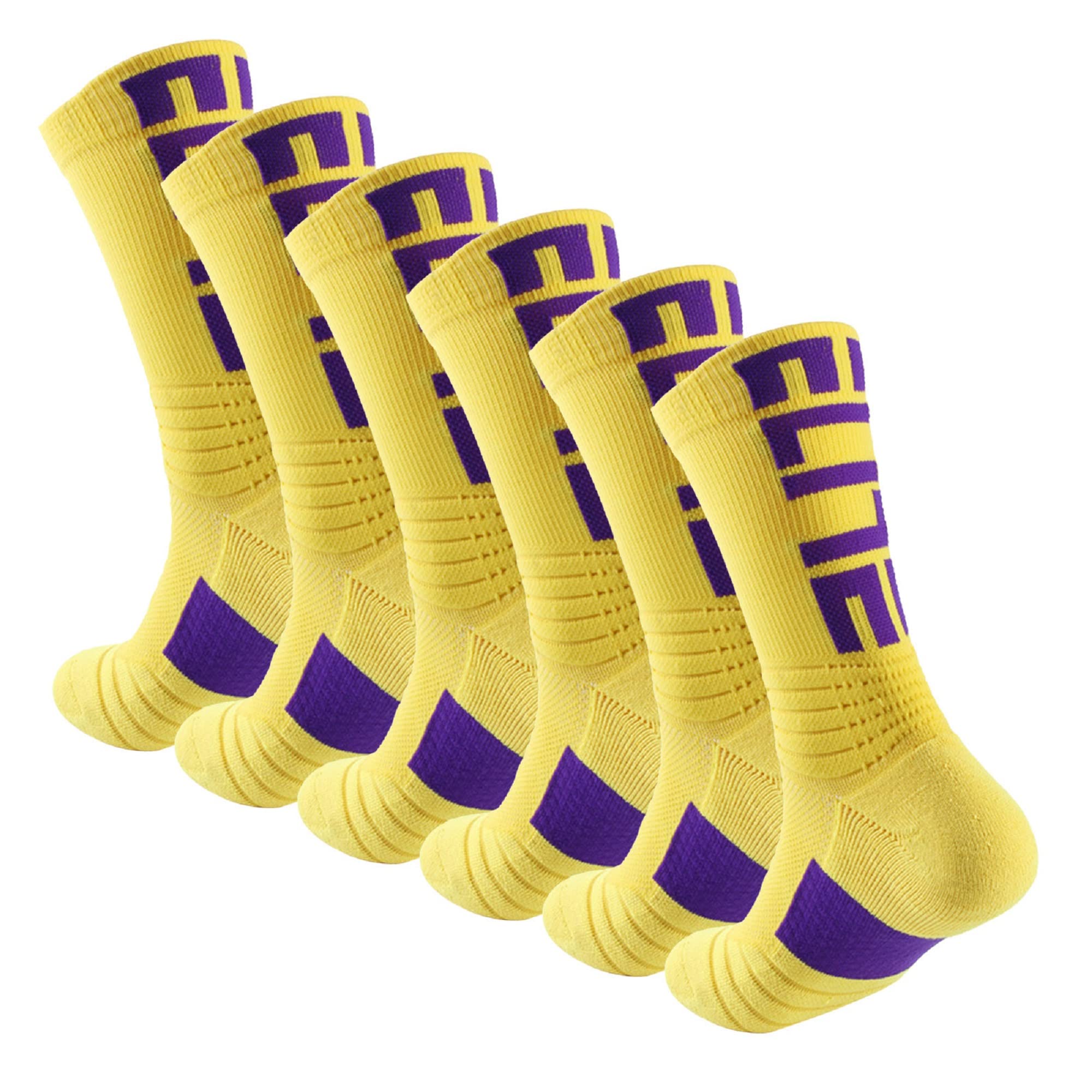 6 Pairs Cotton Compression Socks for Women & Men - Breathable Moisture-Wicking Running Socks for Athletes, Nurses & Travelers - Perfect for Sports, Work & Long Flights