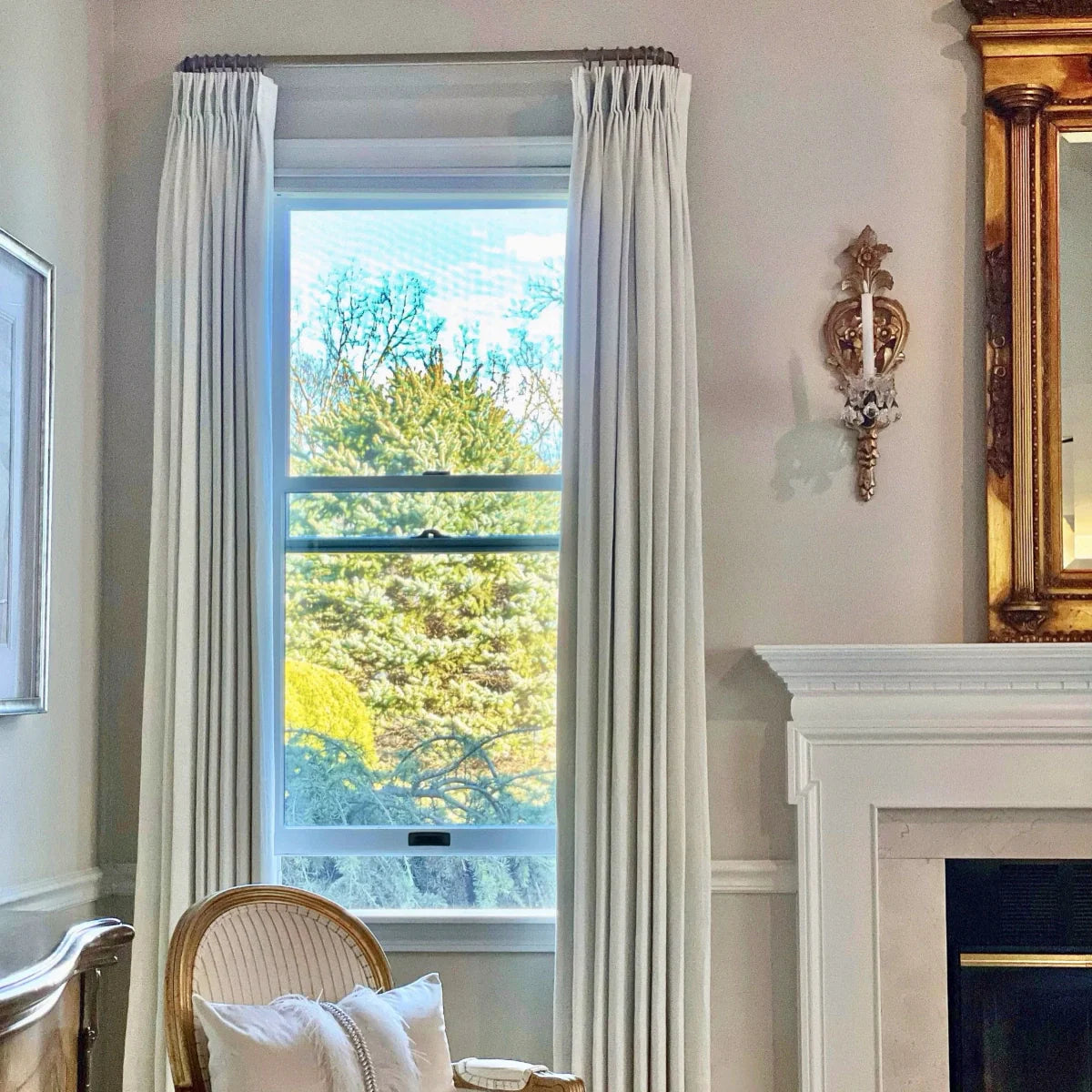 Pinch Pleated Blackout Curtains - 100% Linen Custom Drapes in Grey & Beige | Modern Thermal Insulated Window Treatments for Living Room & Bedroom