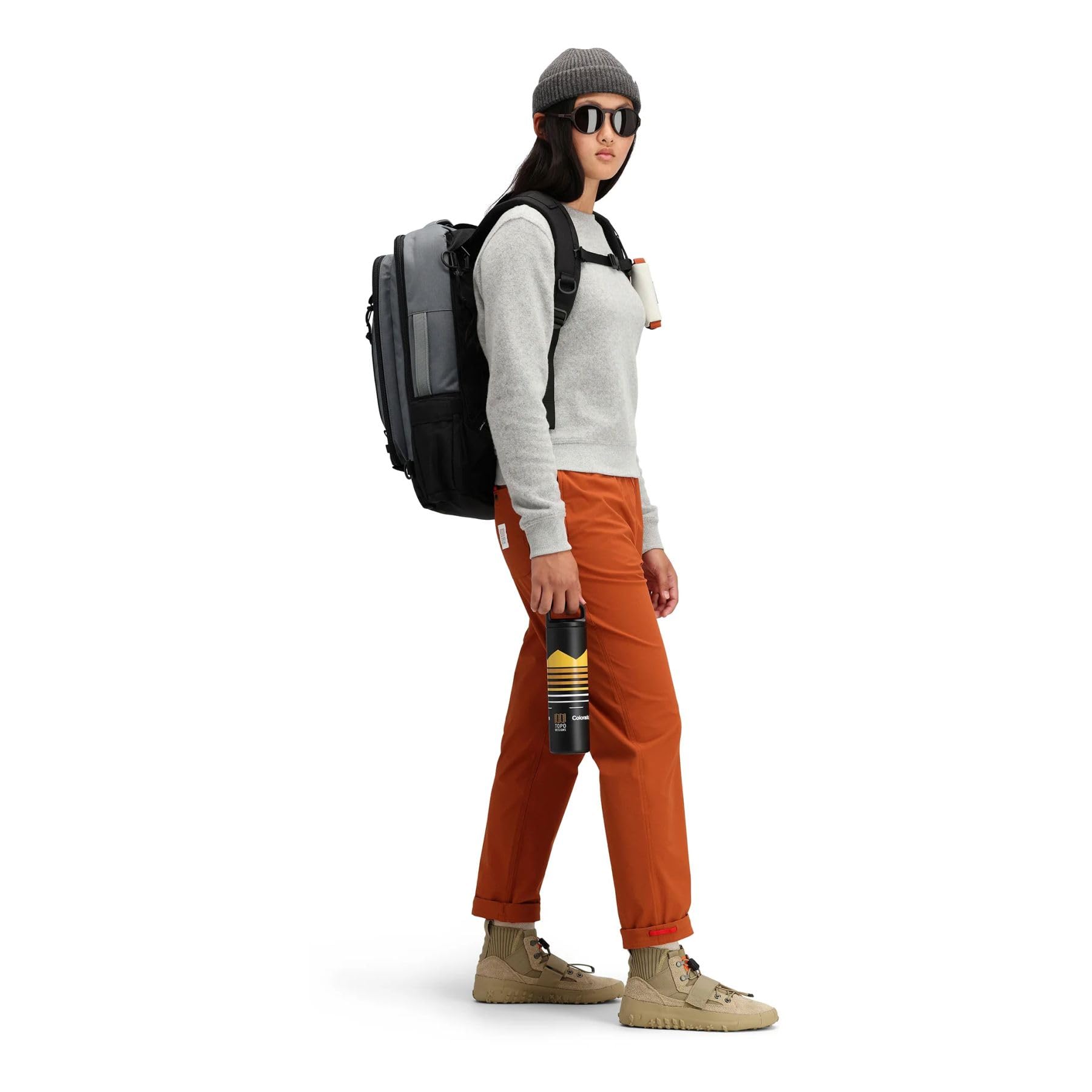 Topo Designs 30L Global Travel Backpack - Durable Charcoal/Charcoal Carry-On Bag for Men & Women | Perfect for Air Travel, Weekend Getaways & Outdoor Adventures