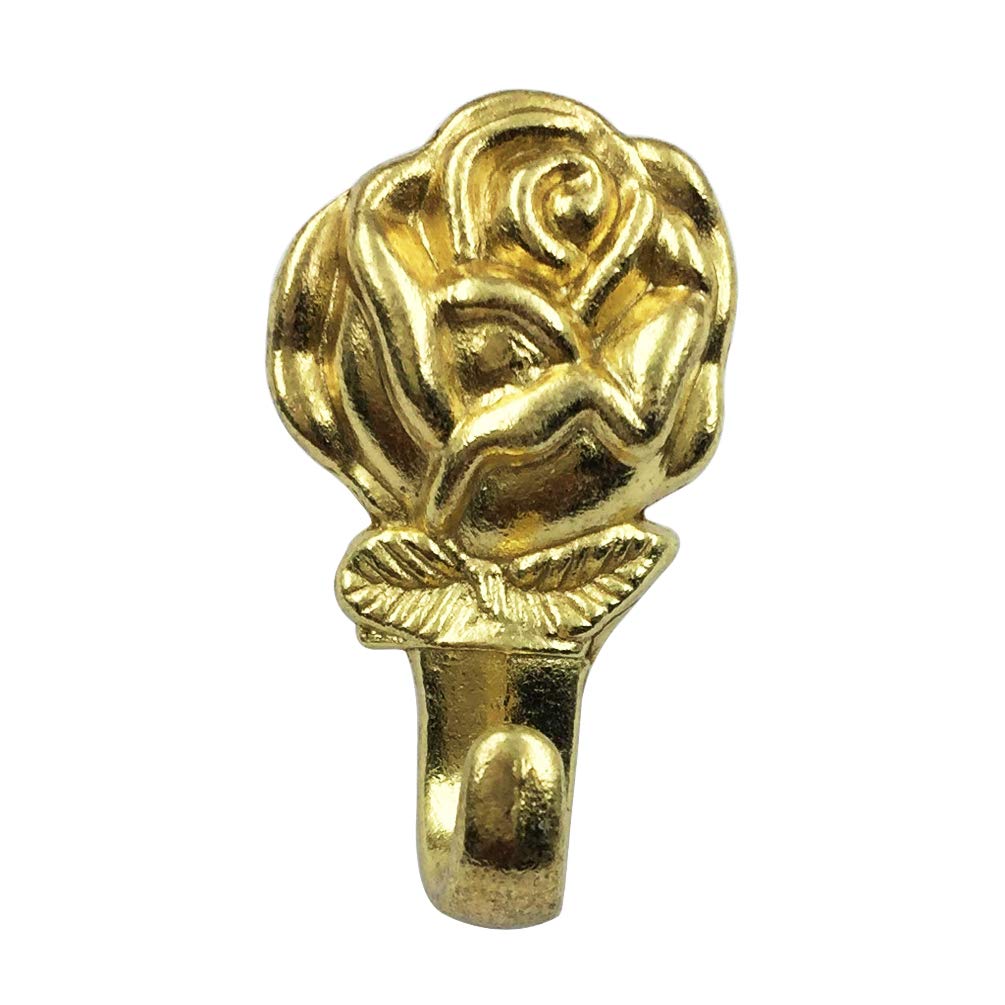 XKT Rose Shape Push Pin Hangers - 12 Pack Gold Decorative Push Pins for Bulletin Boards, Cork Boards, Office & Home Organization - Perfect for Photos, Notes, Artwork & DIY Projects